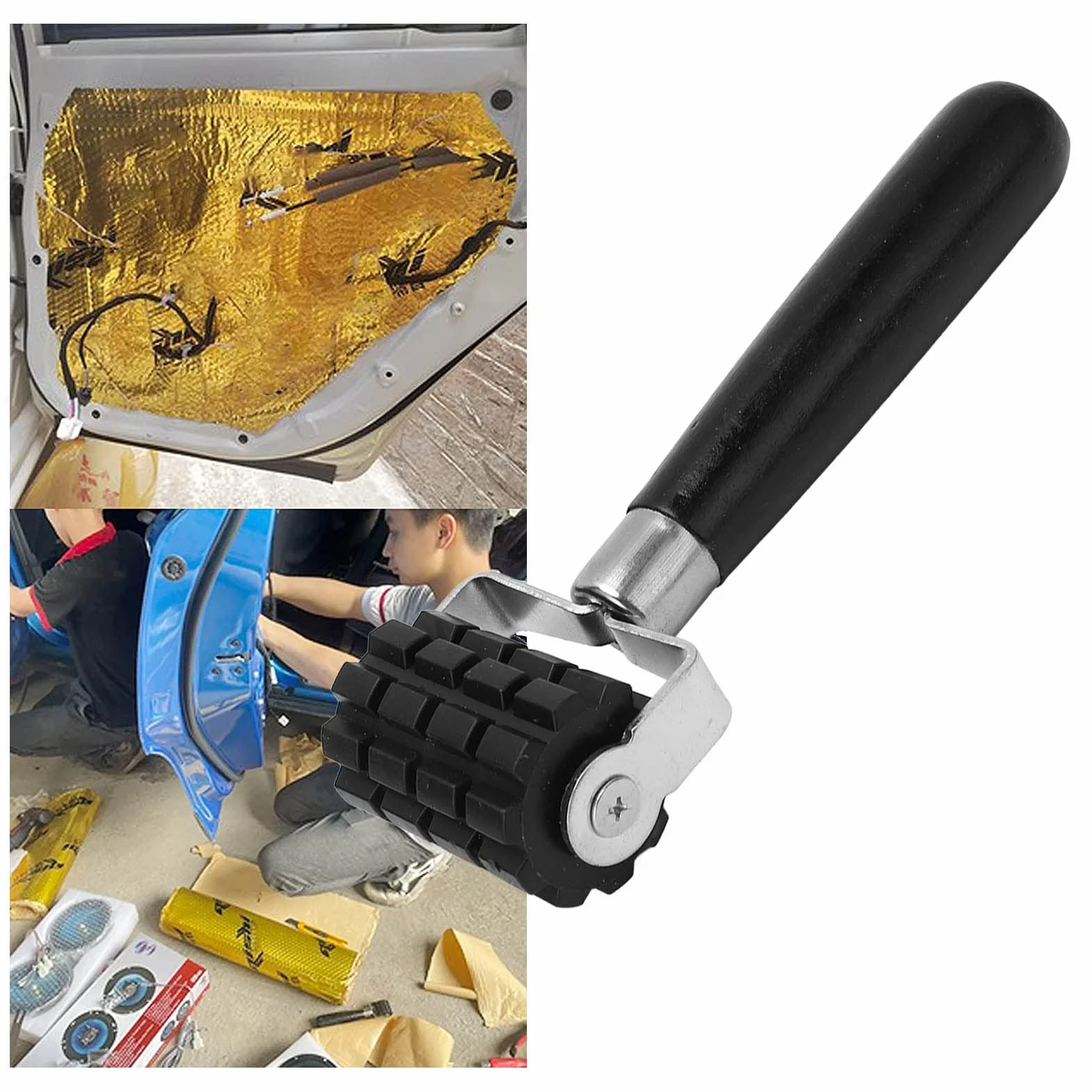 Rullo Fonoassorbente, Rullo Per Applicazioni Automobilistiche con Manico in Legno Per Cuscinetti Isolanti Termici Fonoassorbenti(Large size)