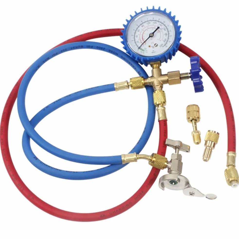 UKCOCO Kit Manometro per Condizionatori Aria Set Completo per Refrigerante Strumenti Servizio