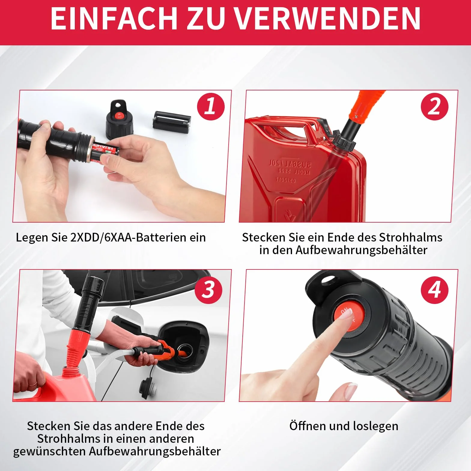 Pompa a benzina elettrica a batteria,Pompa di Trasferimento Portatile con Ugello di Controllo di Flusso,tanica aspirazione automatica per benzina