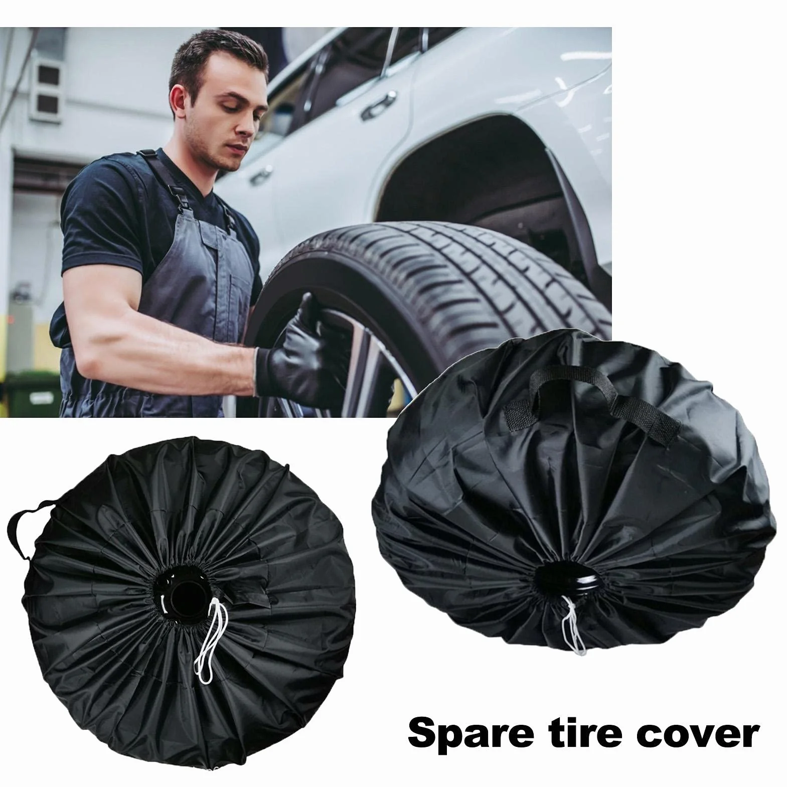 JINGLING Borsa Porta Gomme Copriruota di Scorta Wheel Bag Oxford Ruota Coperture Protezioni per Auto Camper