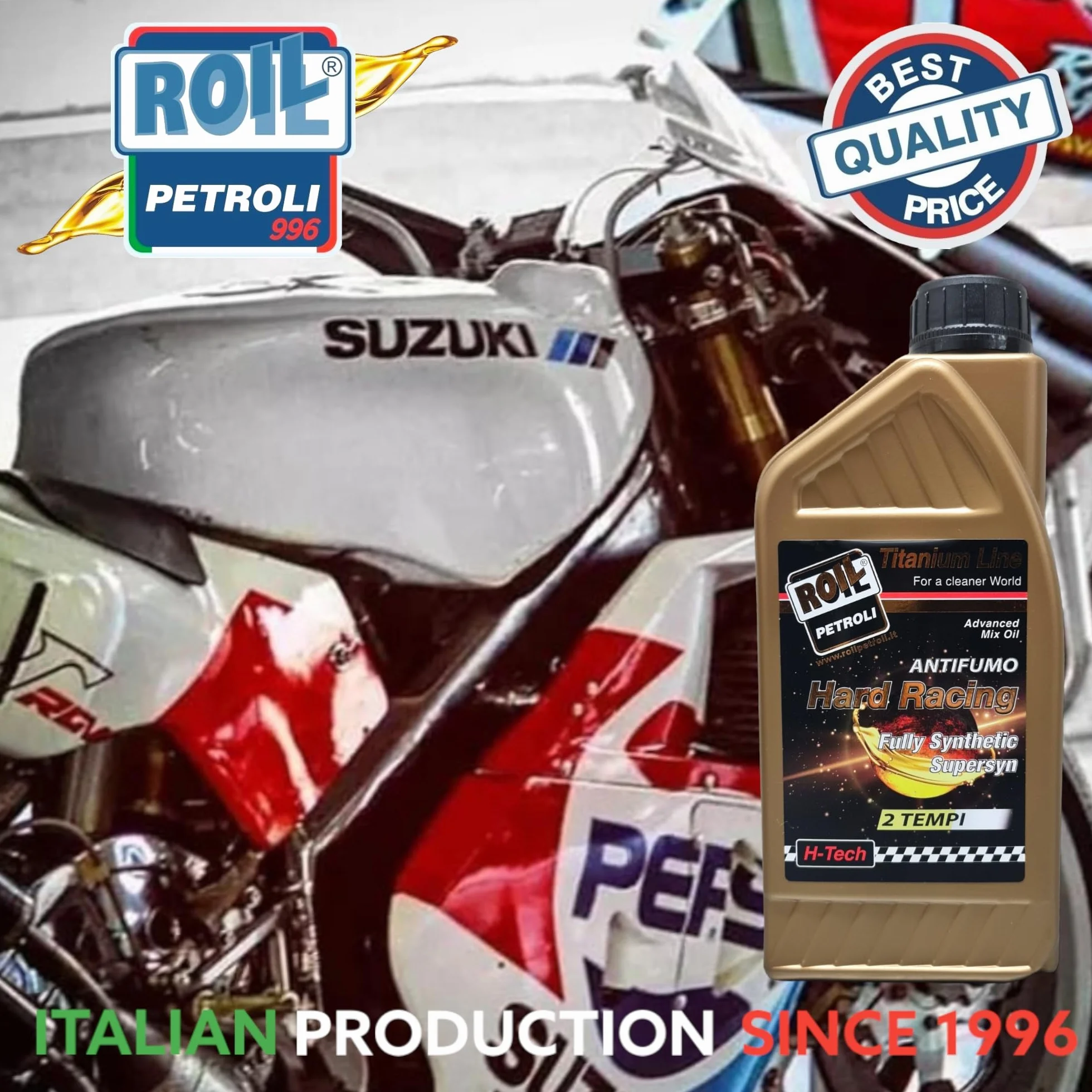 ROIL HARD RACING 2T ANTIFUMO 100% sintetico JASO FD DFI
