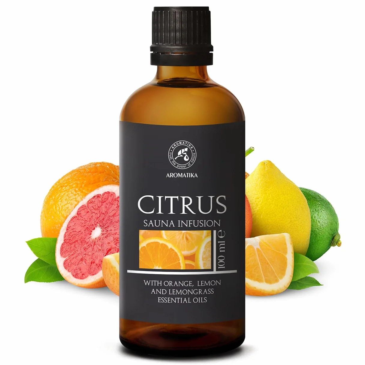 AROMATIKA Infusione per Sauna Agrumi 100ml Olio Essenziale Arancia Limone Citronella Aromaterapia