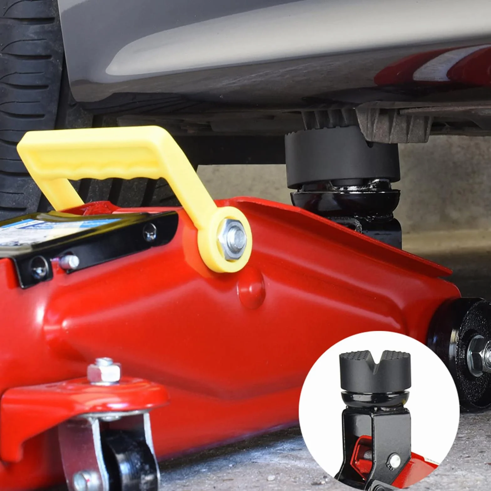 Tappetino per Jack per Auto, 2 Pezzi Tampone in Gomma per Cric, Universale, Nero