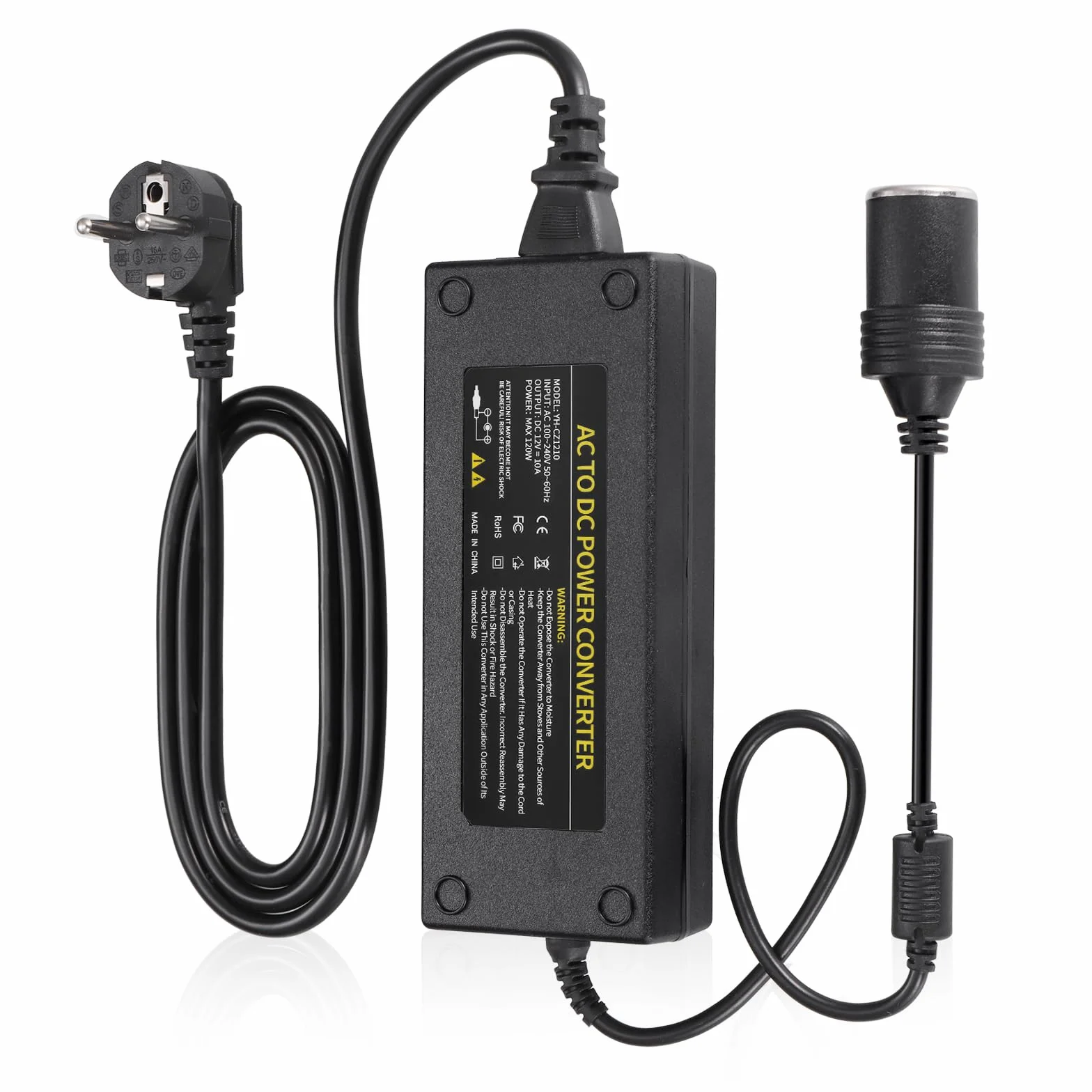 JIZZU AC-DC Convertitore Trasformatore 12V 220V Adattatore Accendisigari per Auto 120W