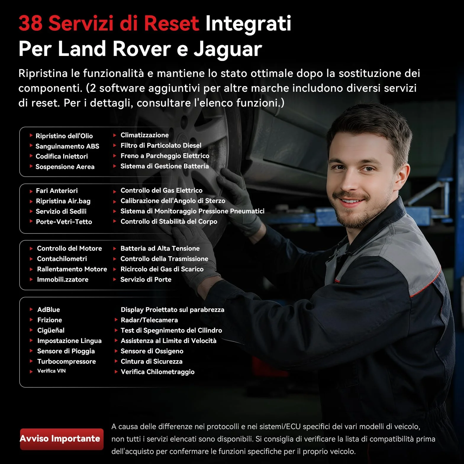iCarsoft LR V4.0 OBD2 Diagnostica Auto per Land Rover Jaguar, 37 Servizi, Test Bidirezionale, WiFi