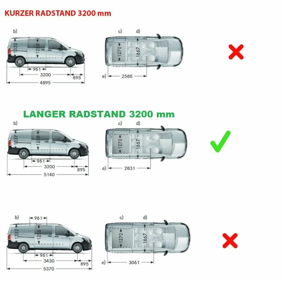 Mercedes Vito W447 2014+ Acciaio Inox 8 Barre Finestre Porta Scorrevole Bifacciale