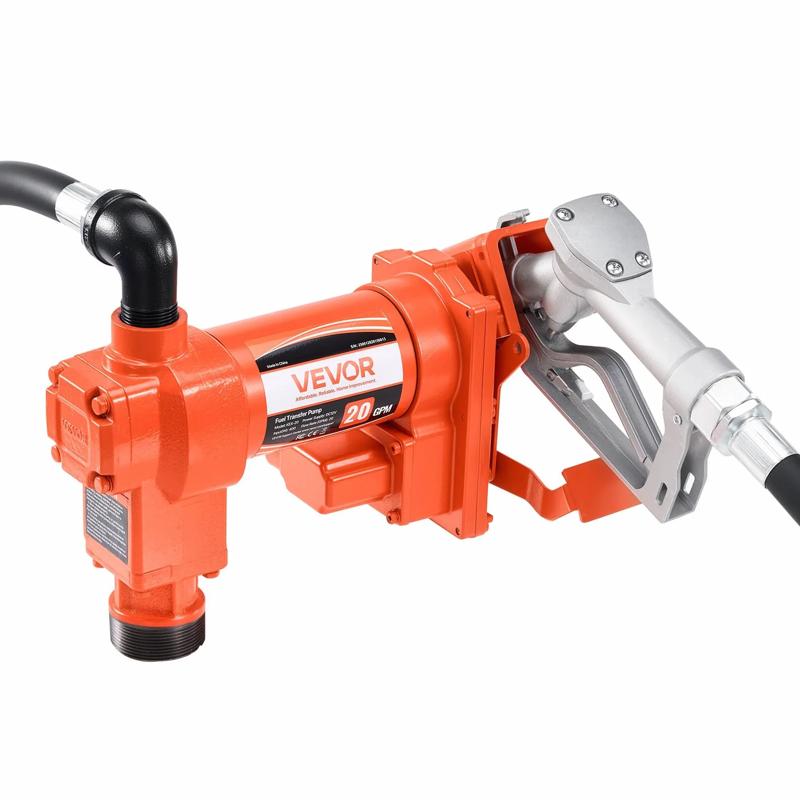 VEVOR Pompa di Trasferimento Carburante 12V CC 20 GPM 1/4 CV per Diesel Benzina Cherosene
