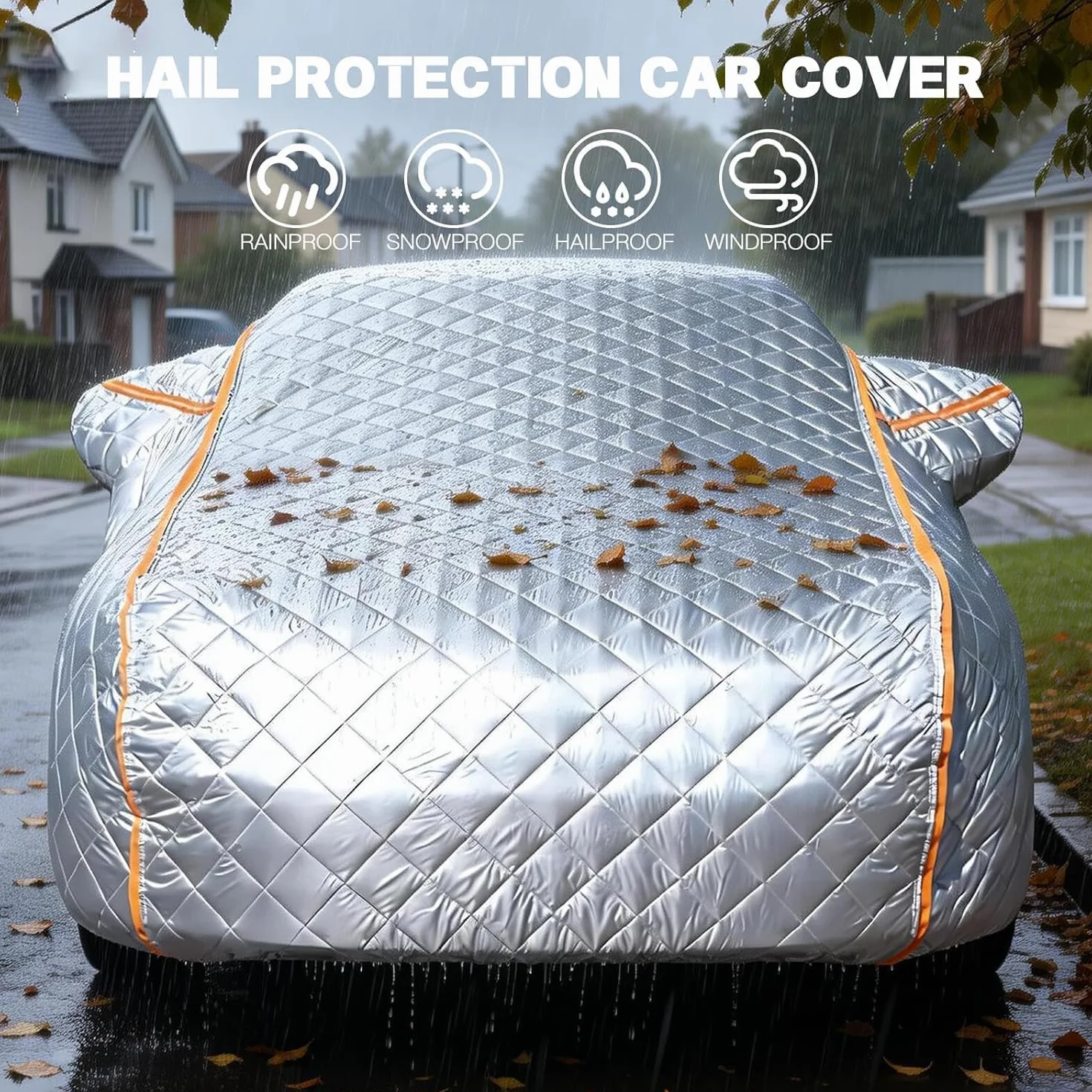 Telo Auto Antigrandine Per MG ZS 2017-2025,Telo Copriauto Anti-Grandine Esterno Imbottito Impermeabile Copertura Accessori per Auto Copri Macchina Antigrandine