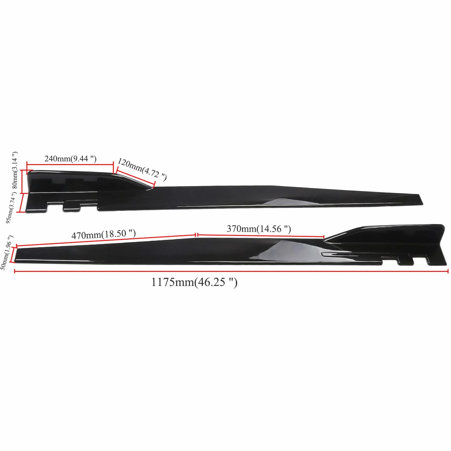 Auto Minigonne Laterali per Peugeot 208 Hatchback 2019 2020 2021 2022 2023 2024 2025, Laterali Estensioni Gonna Laterale, Accessori Auto,Bright Black