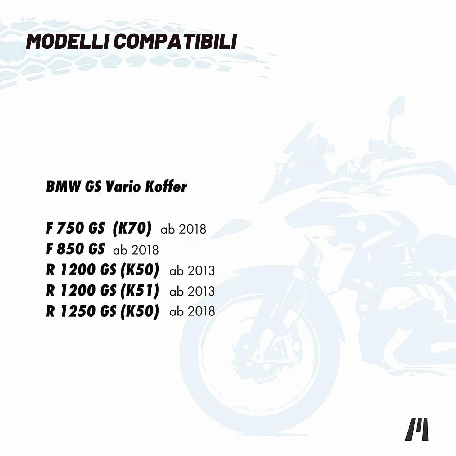 Getmore Parts Borse interne per valigie laterali moto (Vario) adatte BMW R1250GS, R1200GS, F850GS, F750GS | dal 2013 | accessori da viaggio in moto