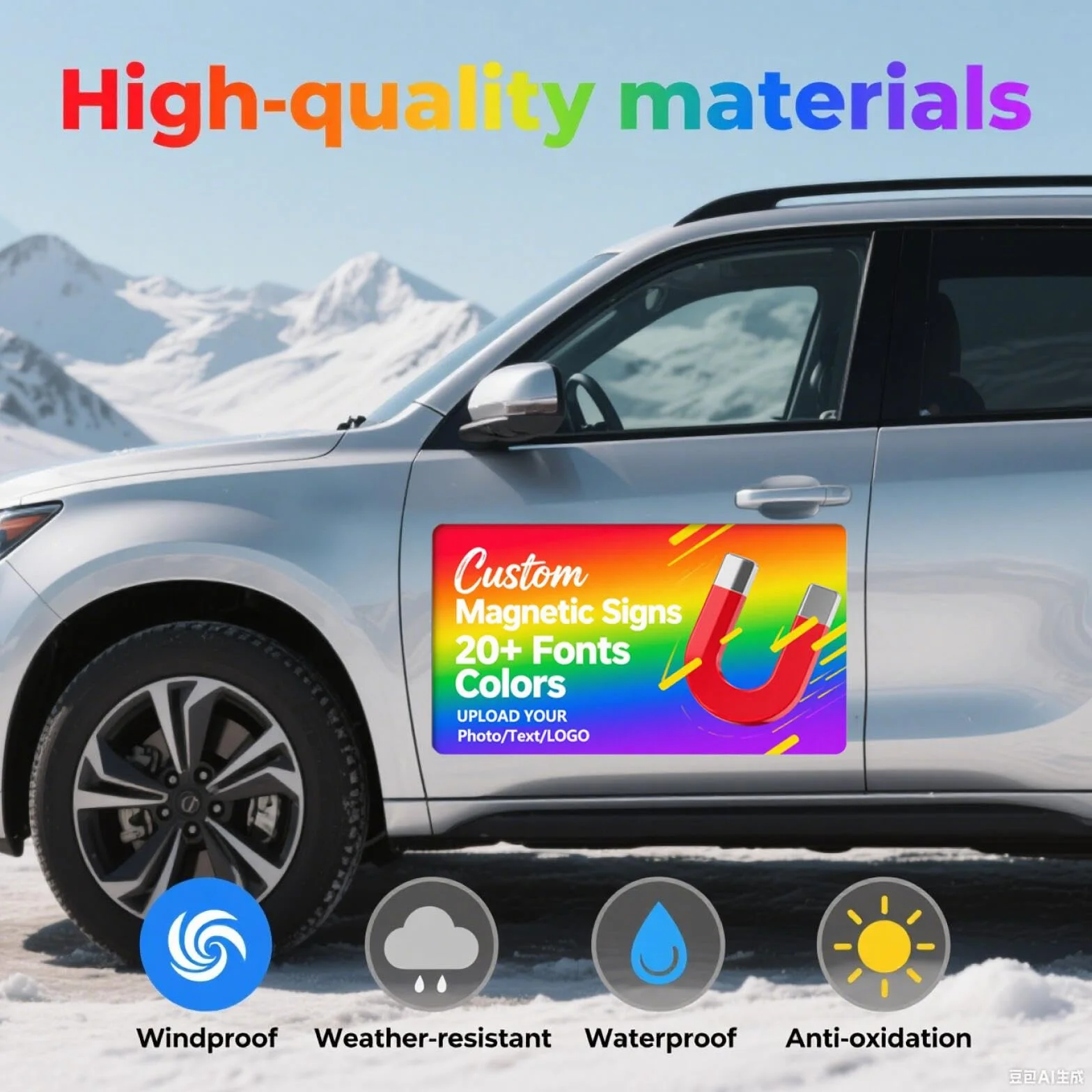 Customizable Car Magnet Stickers Prevent Scratches Dents Personalised Magnetic Signs