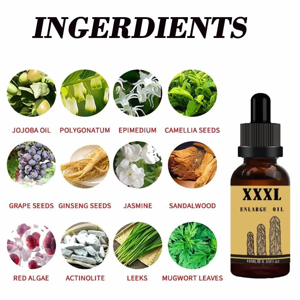 Olio essenziale 10 ml per uomo, olio per ingrandimento del pene extra forte, miglioramento erezione (2 pezzi)