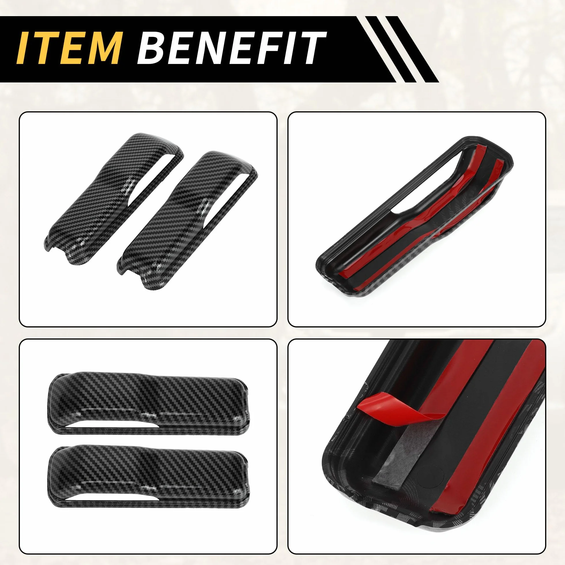 Copertura Trim Cerniera Cofano Motore per Jeep Wrangler JL JLU Sport Sahara Rubicon 2018-2022 ABS Nero Carbonio