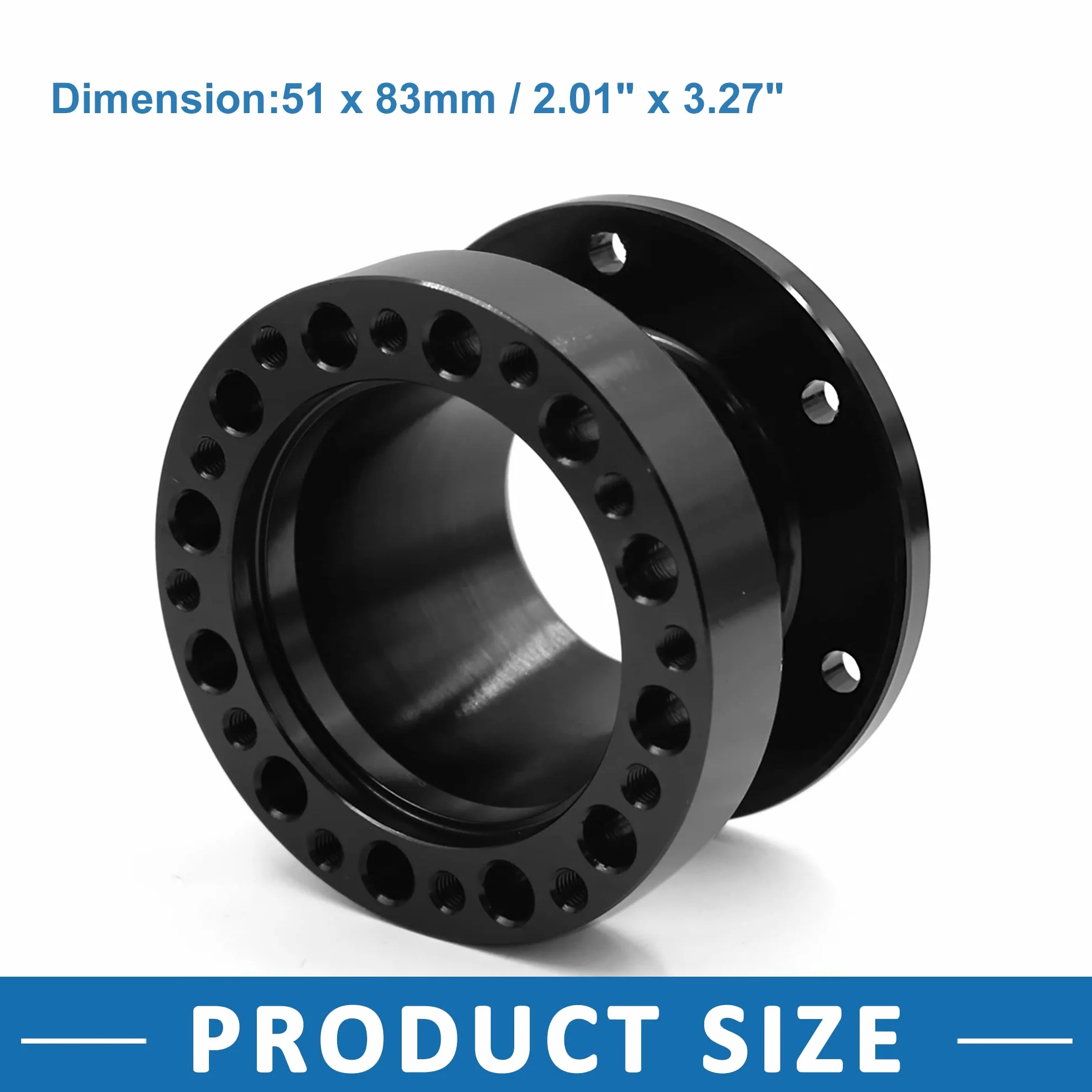 ABSOPRO Altezza Sterzo Ruota Mozzo Adattatore Distanziale 51mm Alluminio Lega Nero
