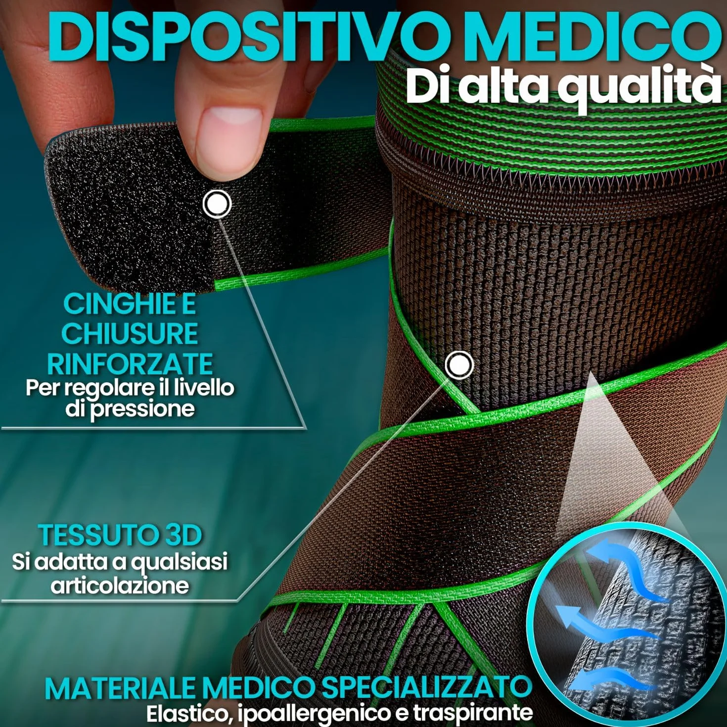 NativoDex Cavigliera Ortopedica Regolabile per Distorsione, Fascite Plantare e Tendinite