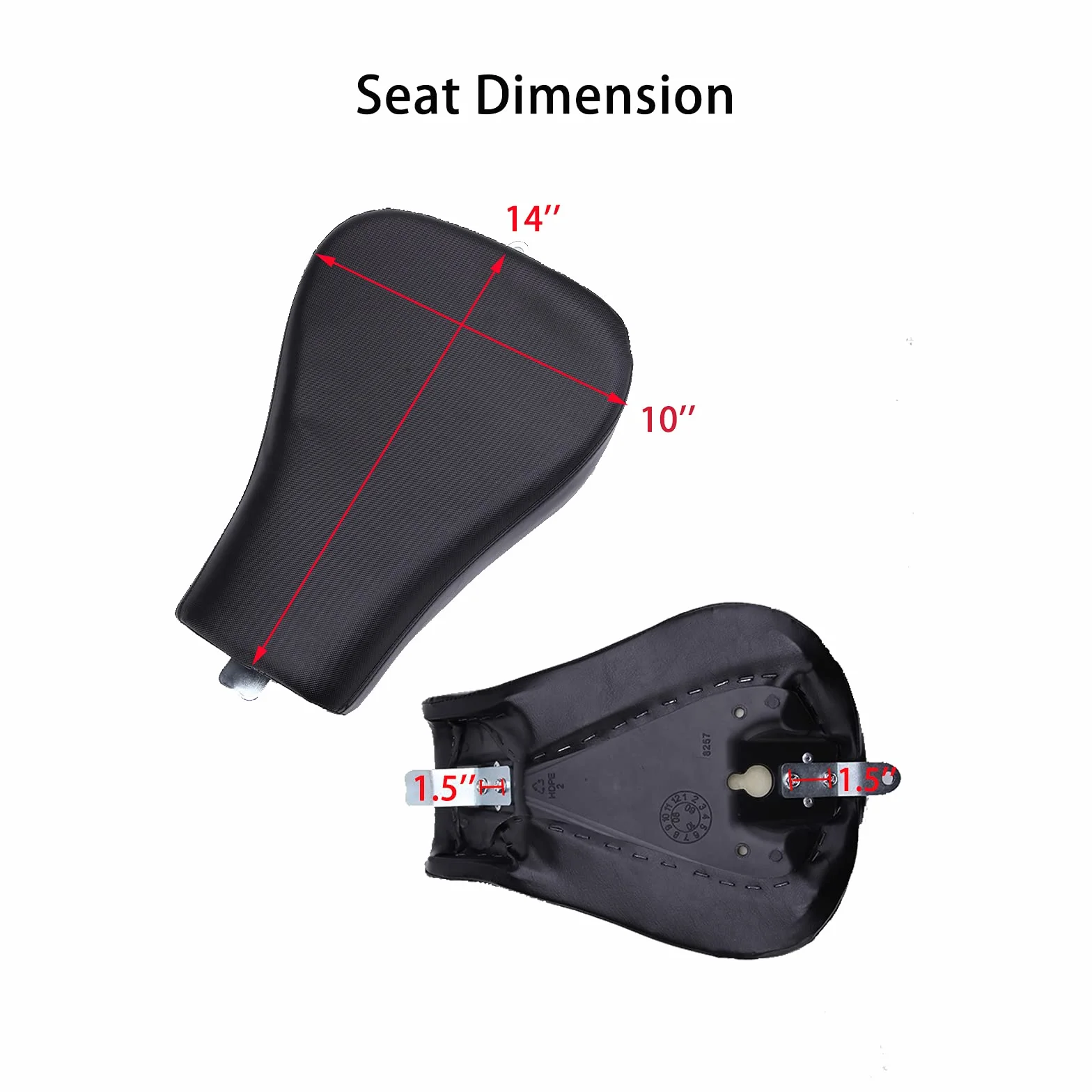 Sella Monoposto Moto Sedile del Conducente Anteriore per Sportster XL883 XL1200 48 72 2010-2015 Cafe Racer, nero.
