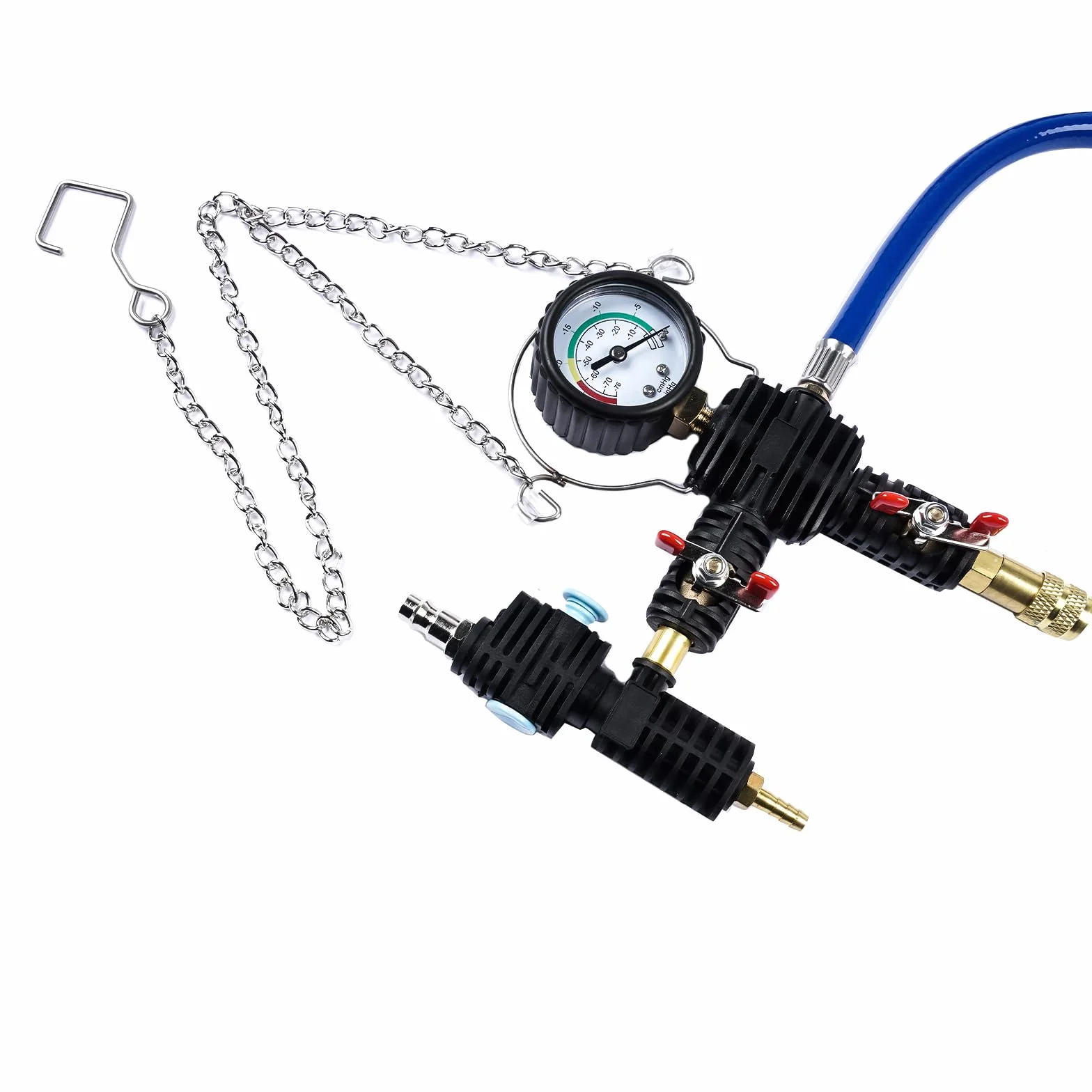 31 Pezzi Universale Radiatore Pressione Tester Kit per Il Test del Sistema di Raffreddamento del radiatore Pressione per Auto, Strumento ad Aria compressa per Auto, Blu