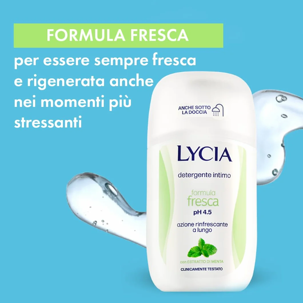 Lycia Detergente Intimo Fresca con Estratto di Menta, pH 4.5, 200 ml