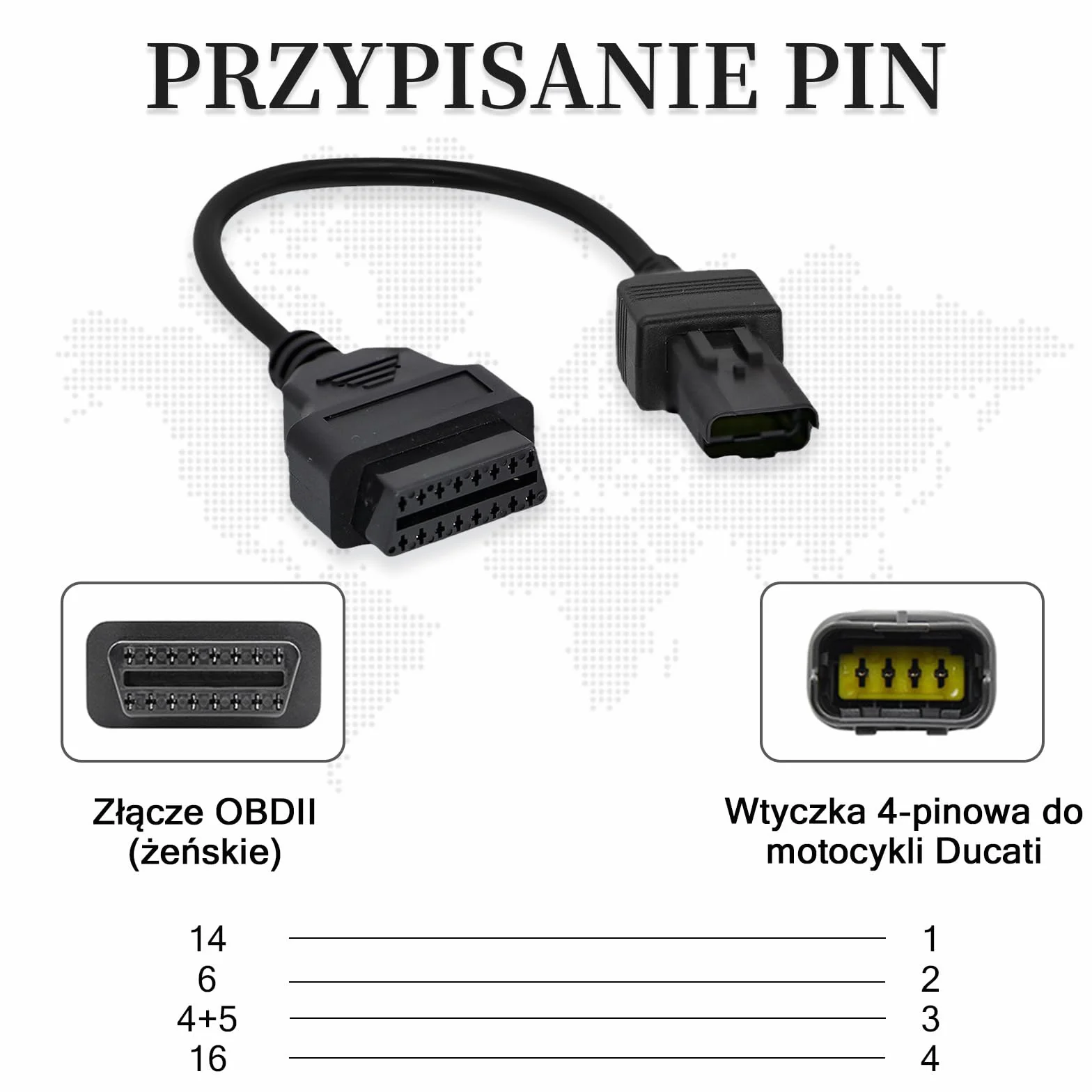 Adattatore OBD2 AMHTDOL per Cavo OBD 4Pin Ducati Motocicli Diavel Multistrada 1200 Panigale 1199 Monster 696 796 1100 ELM327
