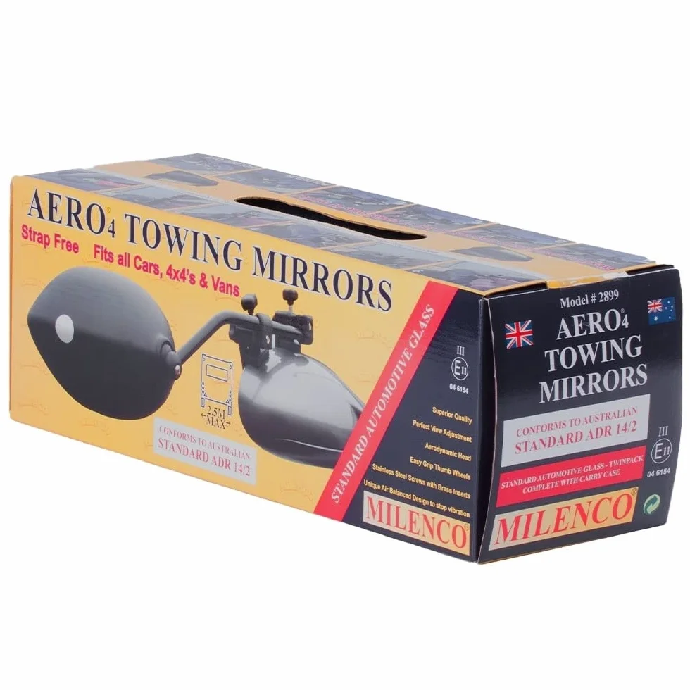 Milenco Universal Aero 4 Specchio Convesso XXL, Confezione da 2