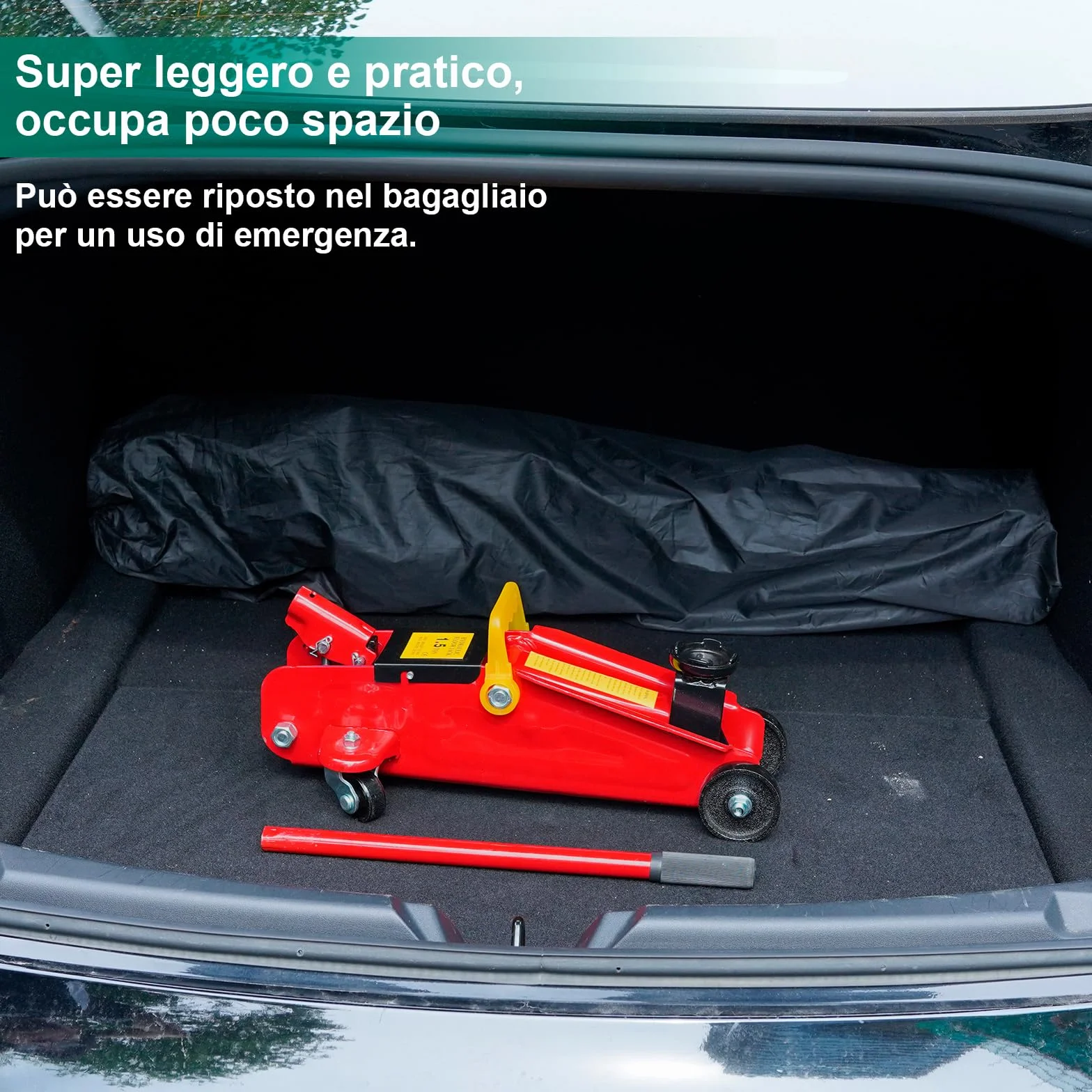 HYCHIKA Cric da corsa in acciaio 1.5 tonnellate con pompa a pistone idraulico