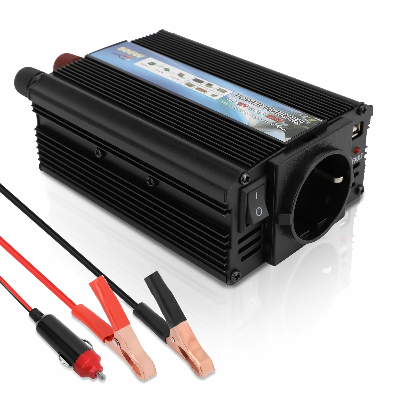 Convertitore di Potenza 350W 12V 220V DC AC USB Onda Sinusoidale Modificata