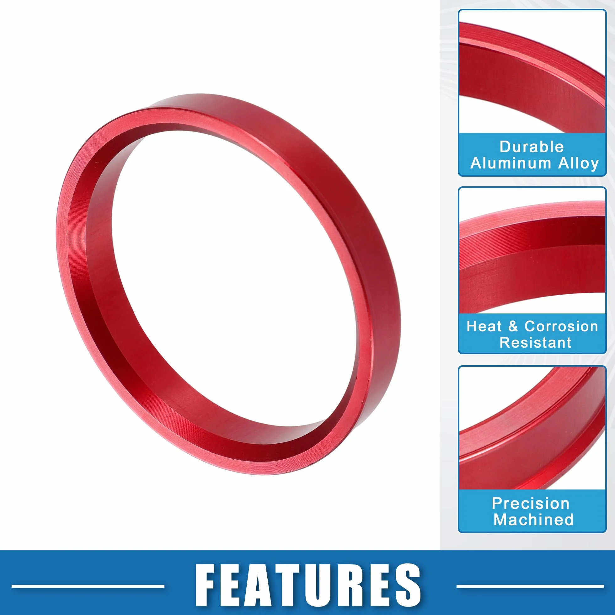 ABSOPRO Anelli Centrici per Mozzo Auto OD 66,6 mm ID 57,1 mm Set di 4 Alluminio Rosso