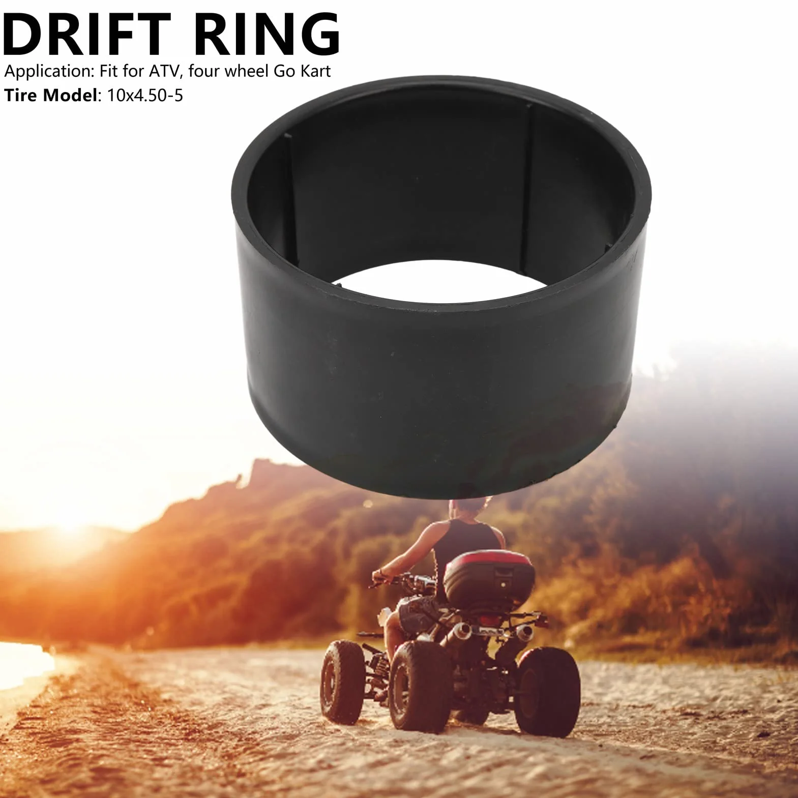 Anello di Usura ATV Nero Antiurto Resistente All'usura per Go Kart a Quattro Ruote