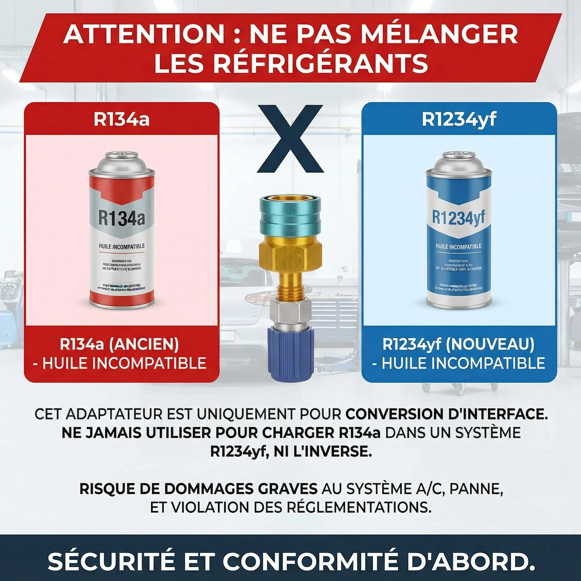 Adattatore rapido climatizzatore auto R1234YF R134A basso lato aria condizionata raccordo