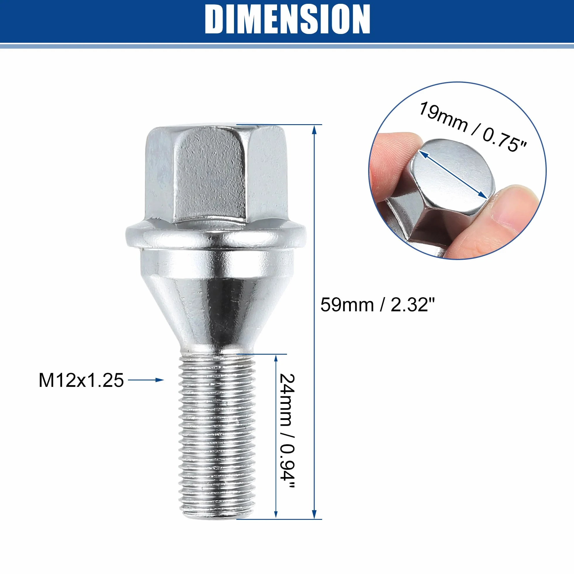 QUARKZMAN Bulloni Dado Ruota da 0,57" di Diametro Adatti per Mercedes-Benz - 20 Pezzi