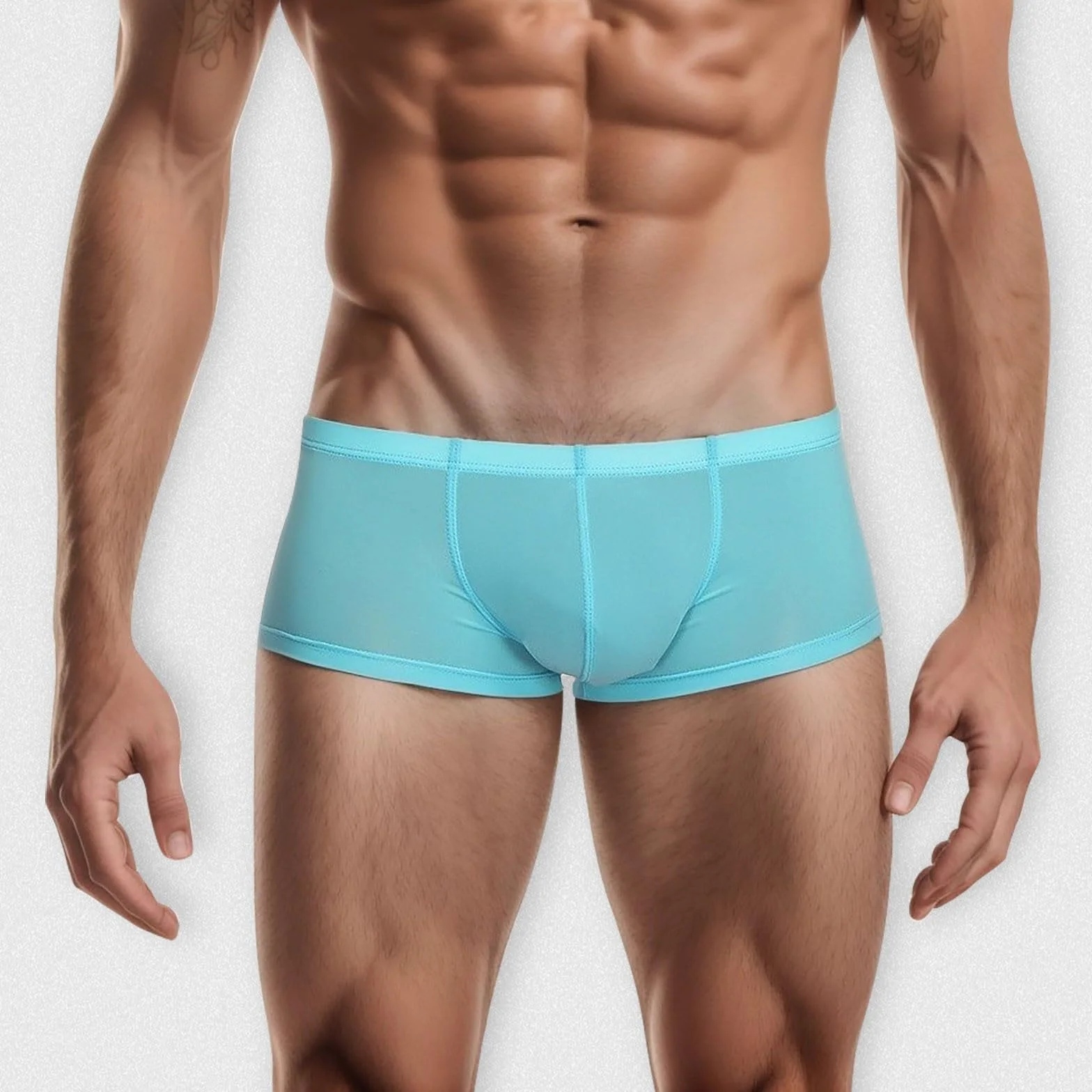 Boxer da uomo a vita bassa hipster pantaloncini corti trunks elastico in vita traspiranti morbidi larghi biancheria intima