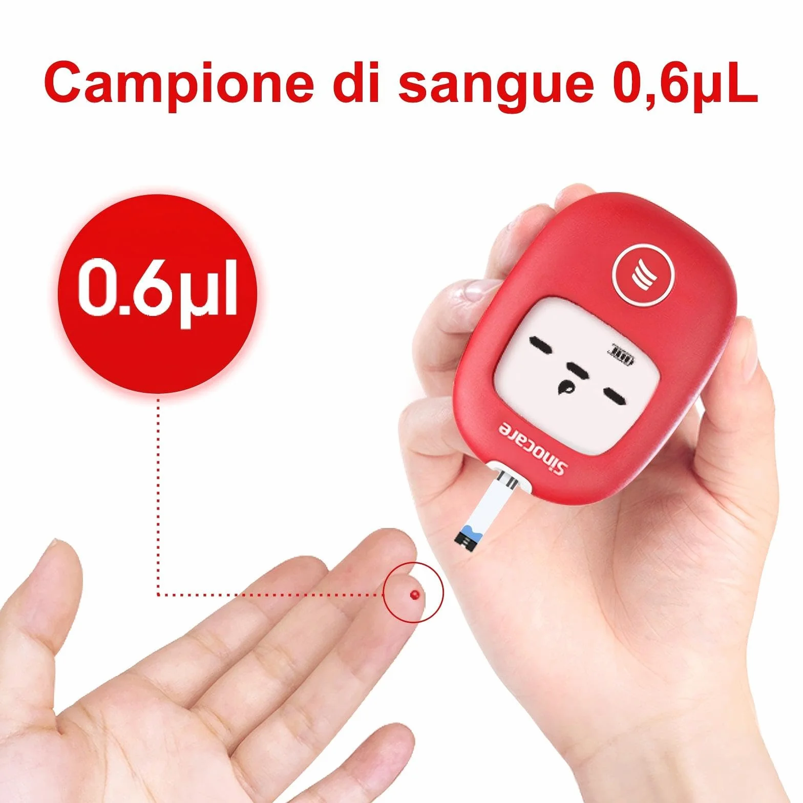 Sinocare Strisce Glicemia 50 Strisce 50 Lancette mg/dL AQ Voice Smart Air