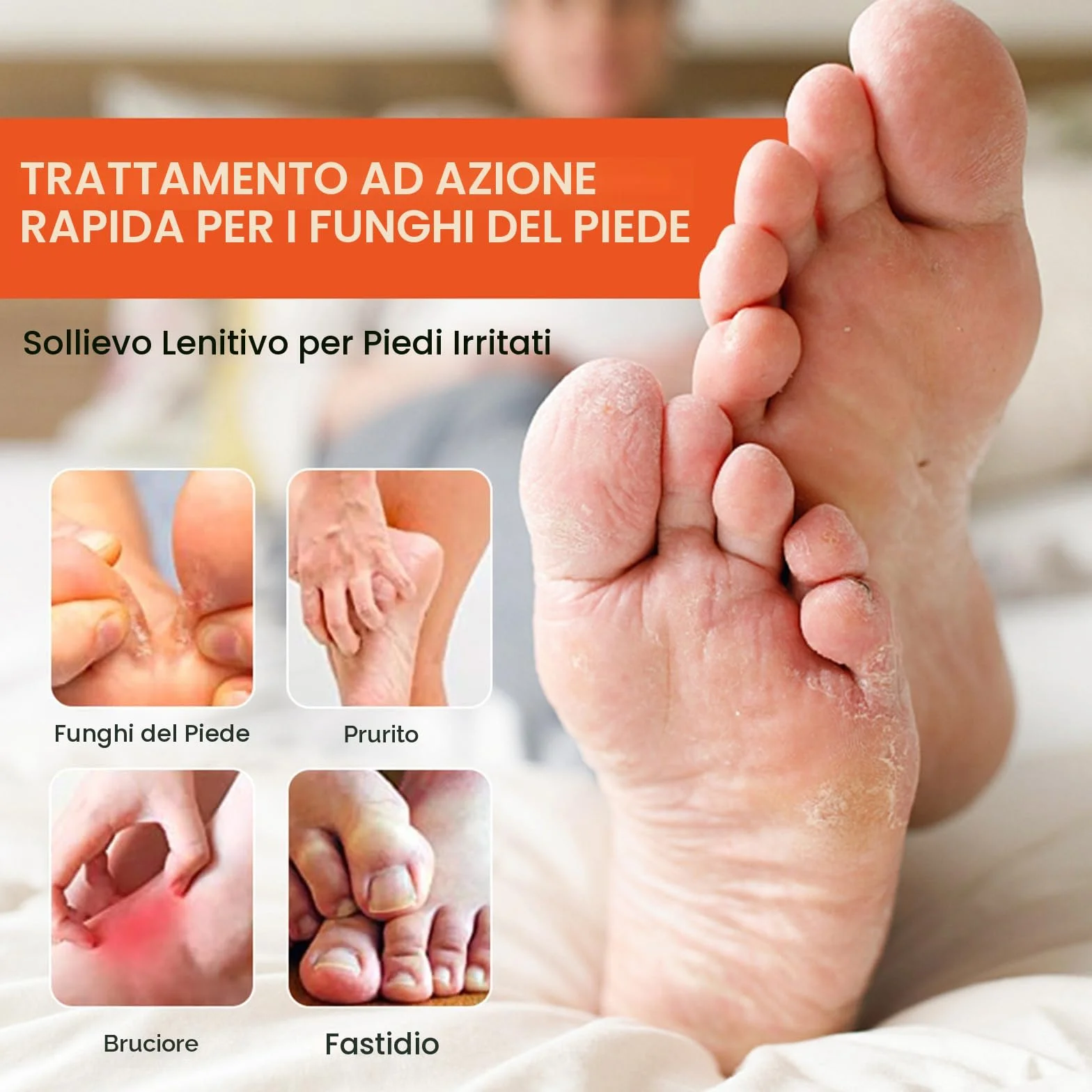 Spray antimicotico per la cura dei piedi, trattamento per prurito e screpolature