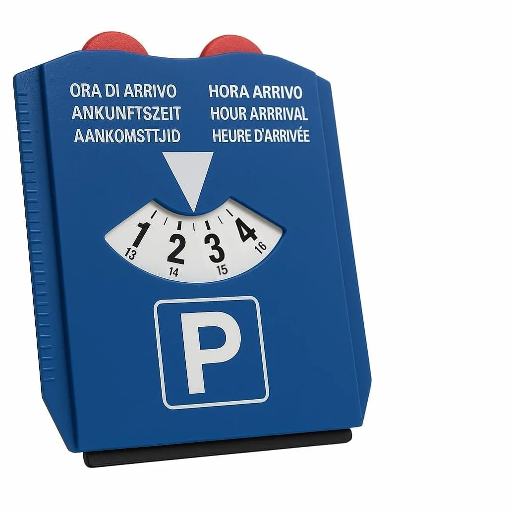 Disco Orario Auto 3 w 1 z Raschiaghiaccio Spatola w Gumie i Żetonami na Wózek - Multifunkcyjny Akcesorium Samochodowe