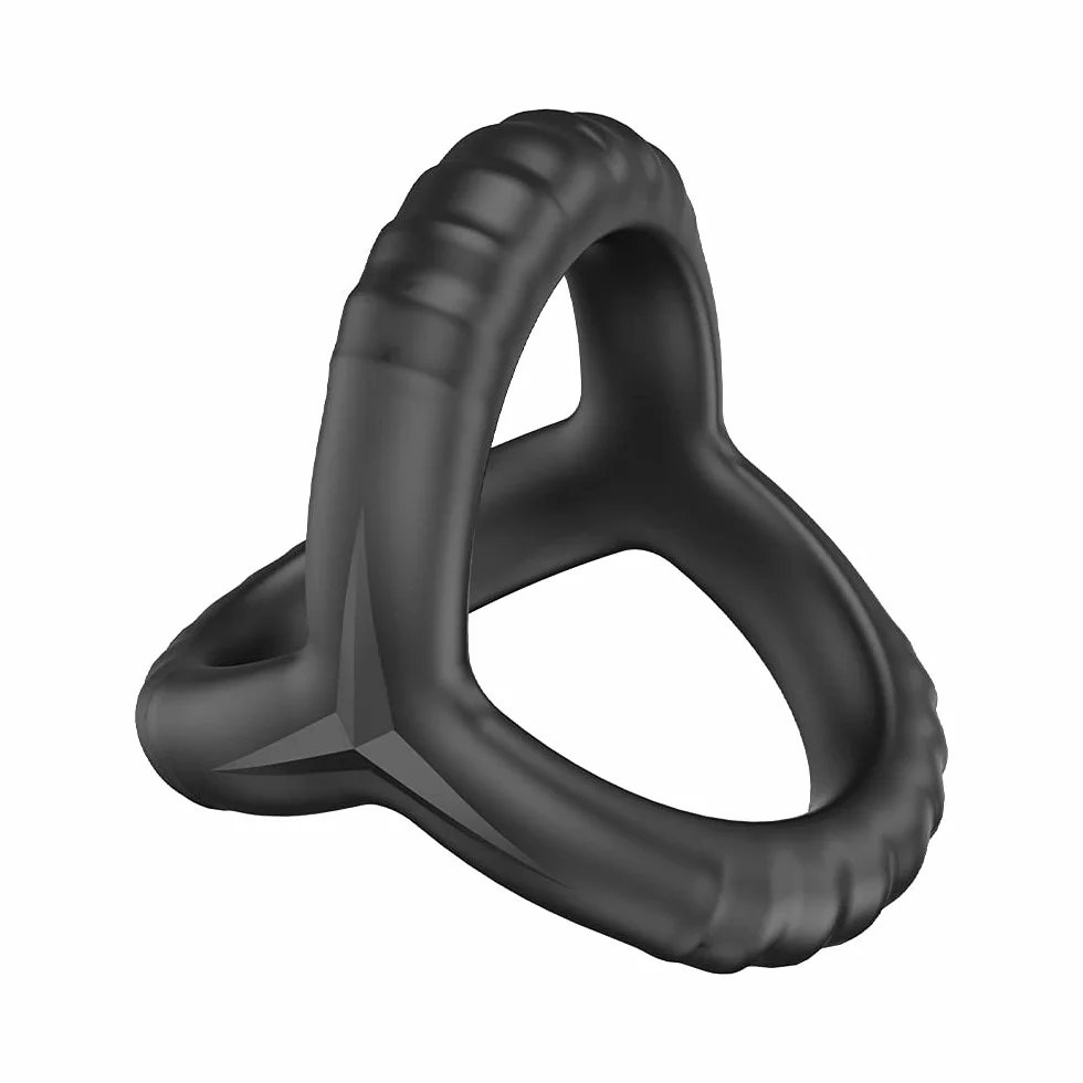 Anello a triangolo flessibile nero per uomo