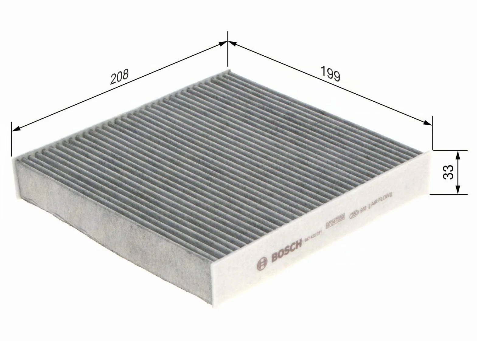 Bosch Filtro Abitacolo ai Carboni Attivi R5031, Filtro di Ricambio per aria pulita veicolo