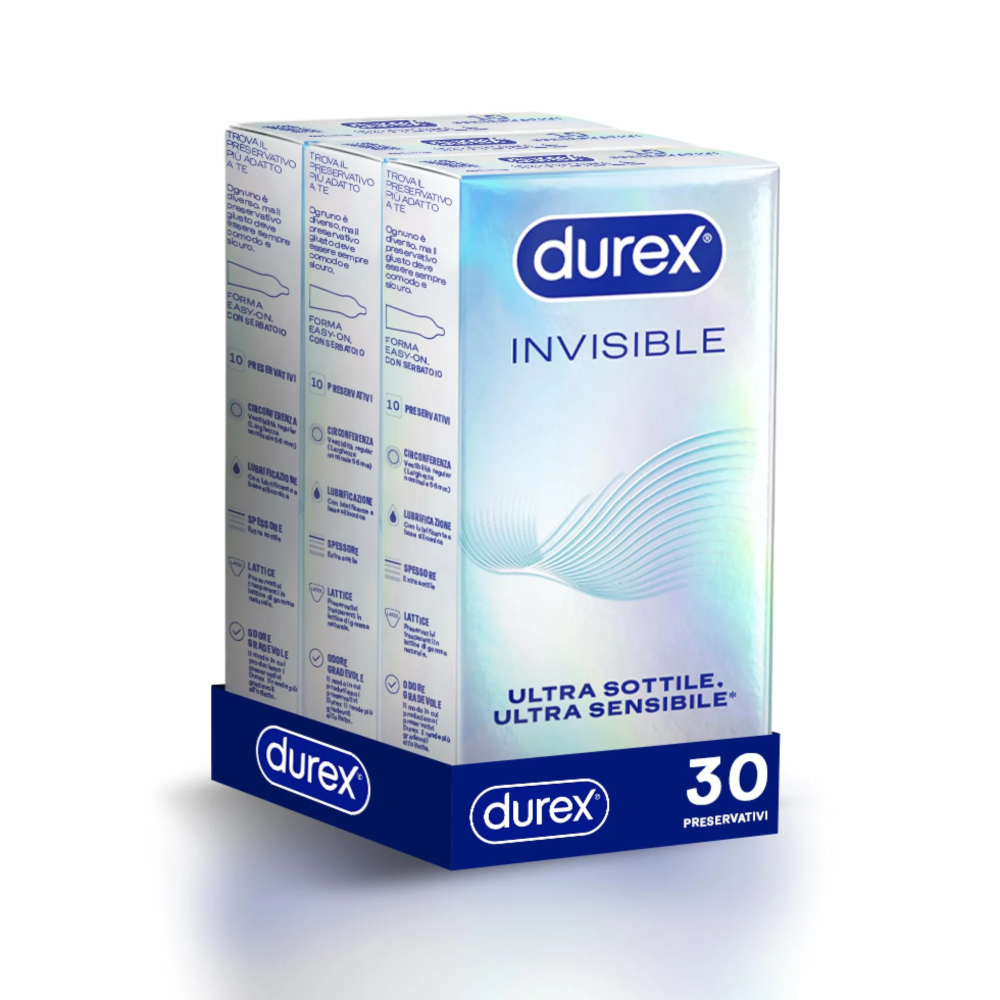 Durex Invisible Preservativi Ultra Sottili 30 Profilattici