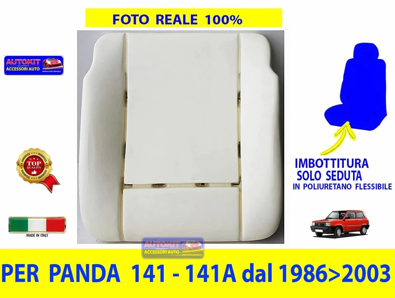Sedile Panda 750 4x4 1986-2003 Imbottitura Spugna Poliuretano Flessibile Molle Rinforzate 20109SE