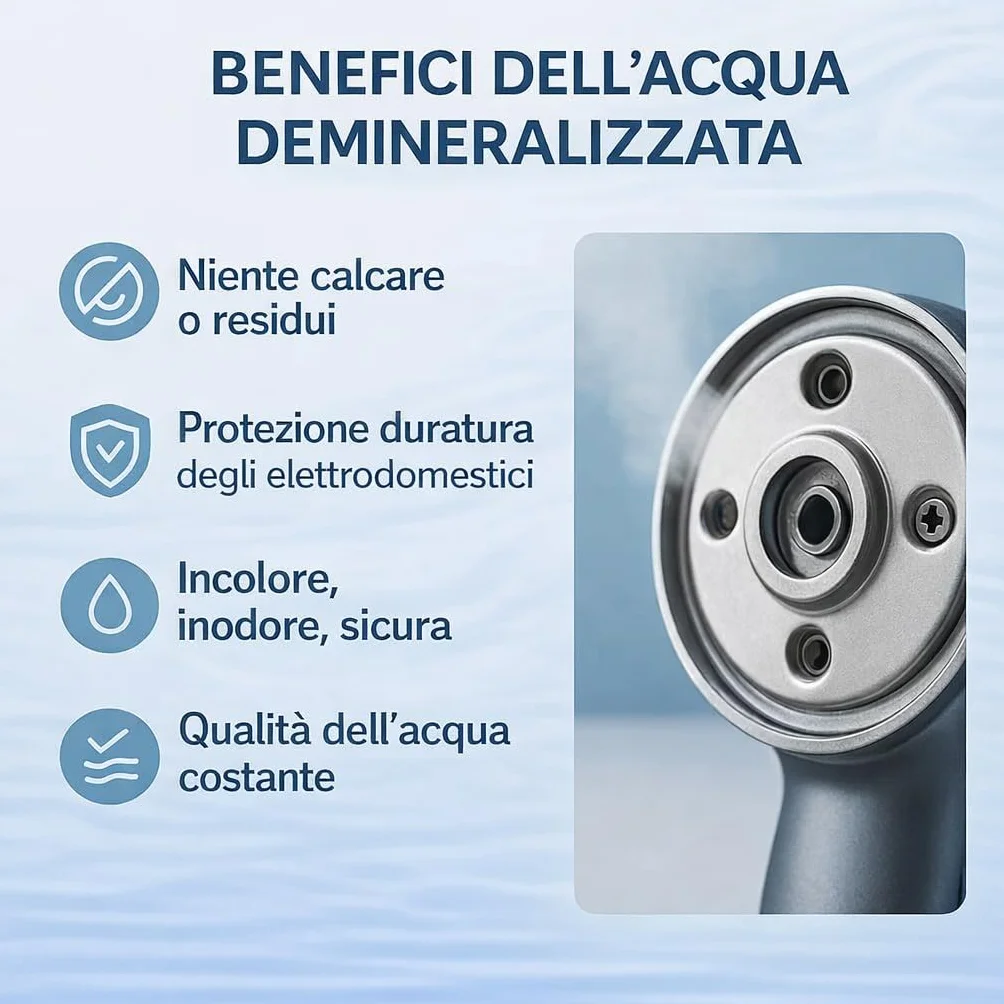 GiDeli Acqua demineralizzata 5x5 l distillata per ferro da stiro batterie refrigeratore umidificatore