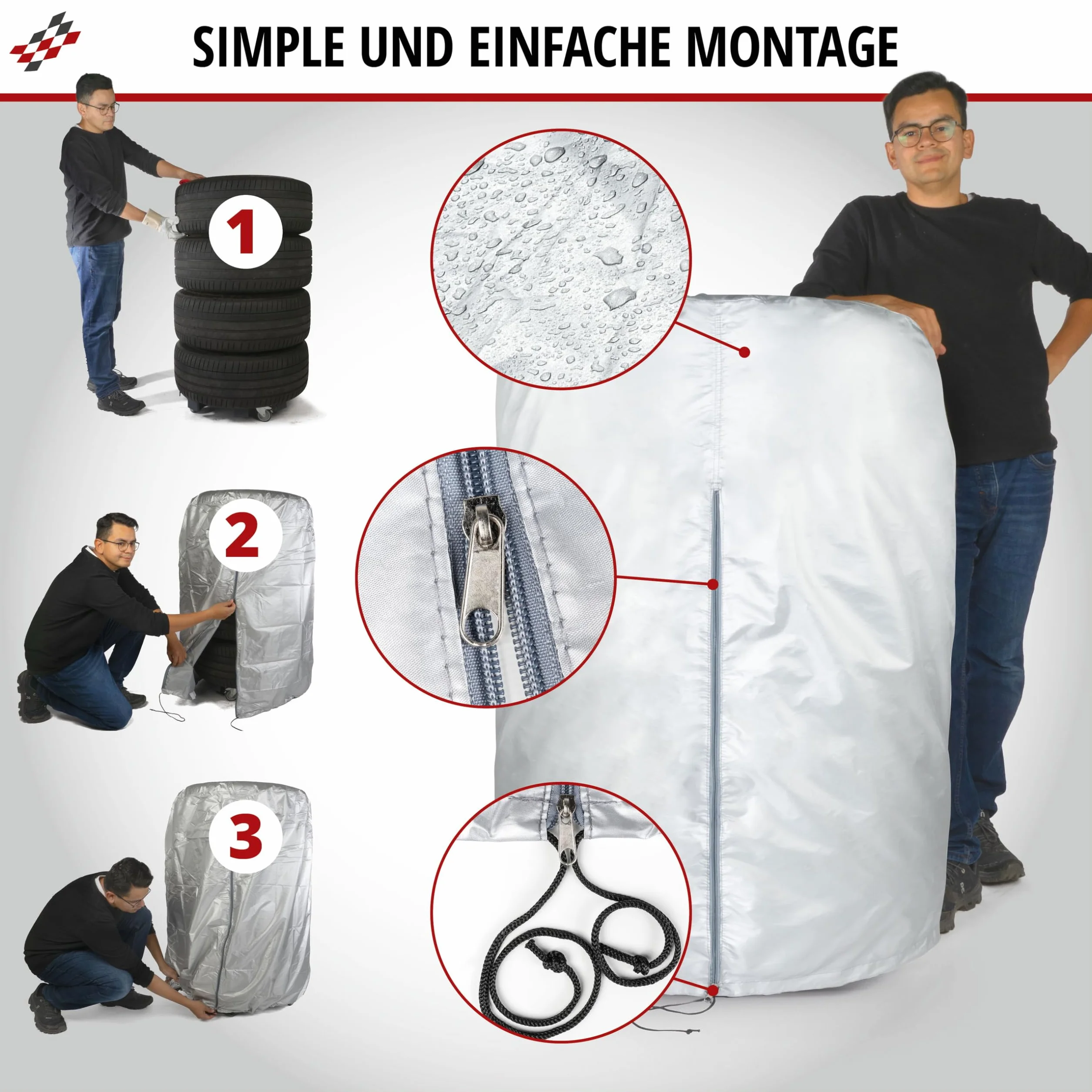 Walser Borsa per Pneumatici Auto Argento 17-18 Pollici
