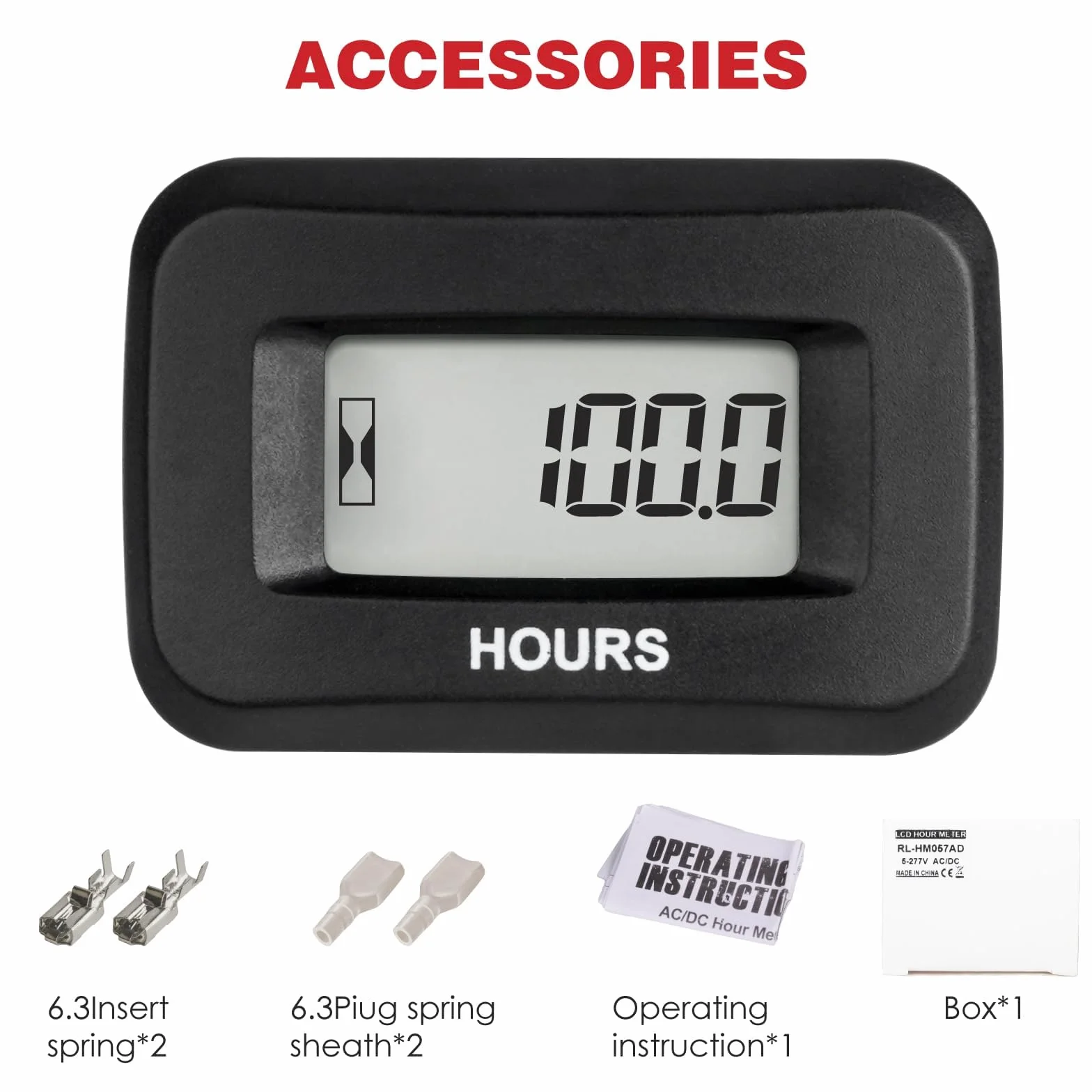 RQ-HM057AD Contaore a scatto, temporizzazione TOT, memorizzazione automatica dei dati, impermeabile IP68, utilizzato per pompe entrobordo e fuoribordo, generatori, tosaerba, modellini di bar