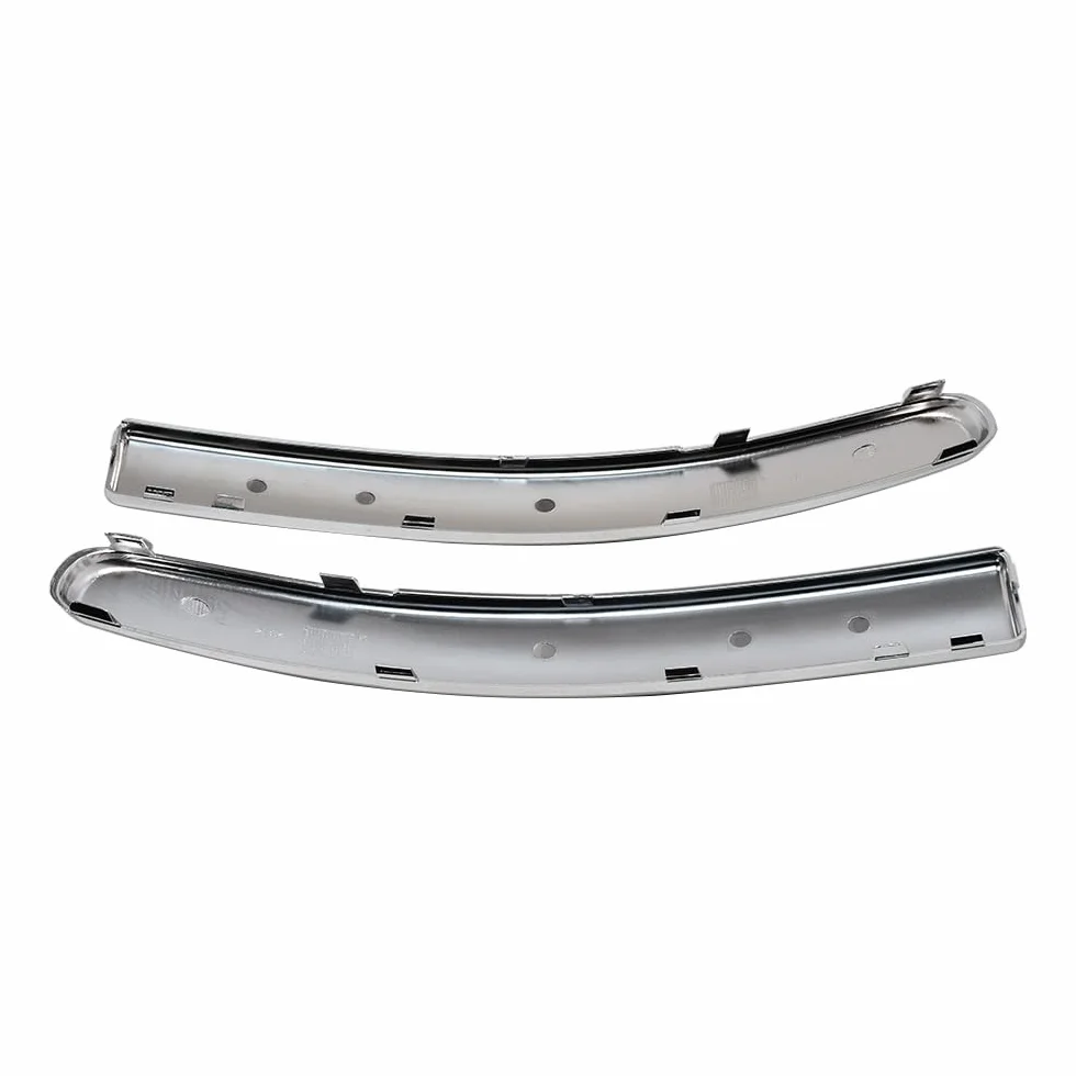 Modanatura paraurti anteriore per auto, cromata, argento, sinistra e destra, compatibile con Fiat 500 dal 2007 al 2015 735455057 735455056