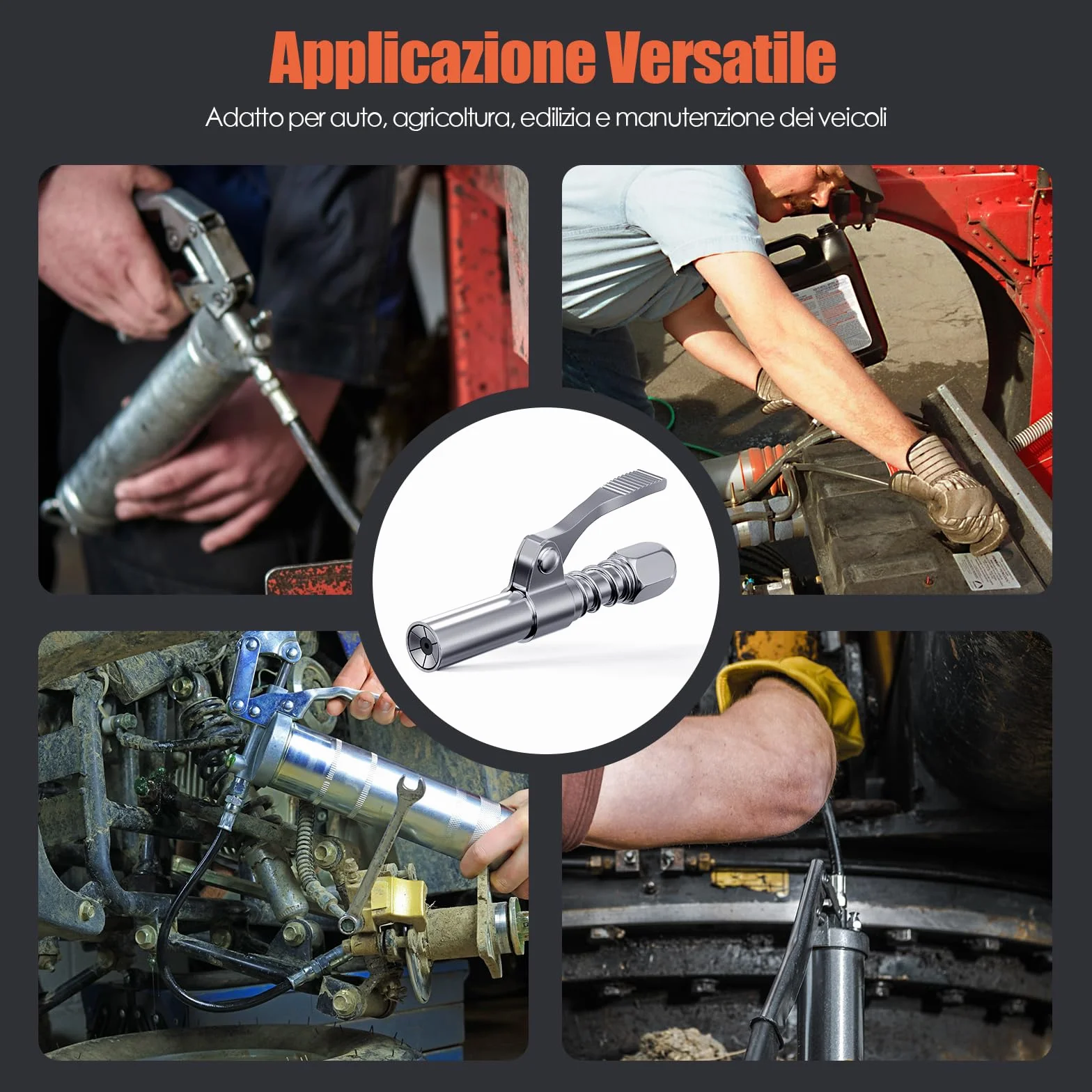 Profesjonalne Adaptery do Pistoletu Smarowniczego 2 szt. – 1/8" NPT, SAE, Metryczne
