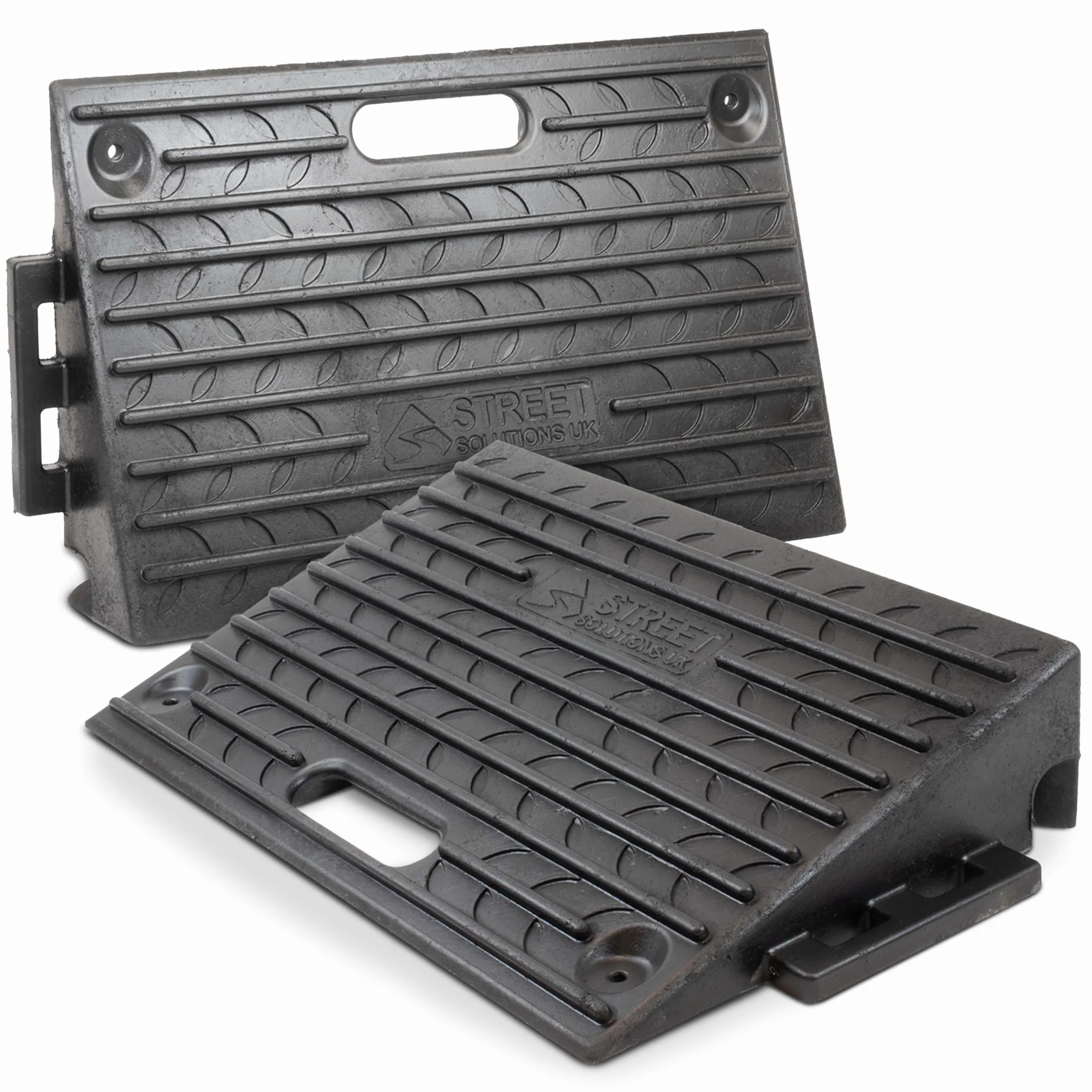 Street Solutions UK Set 2 Rampa per Disabili e Sedia - Rampa per Sedia a Rotelle 10 cm - Rampe per Disabili in Gomma Antiscivolo per Marciapiede, Garage, Moto e Soglia