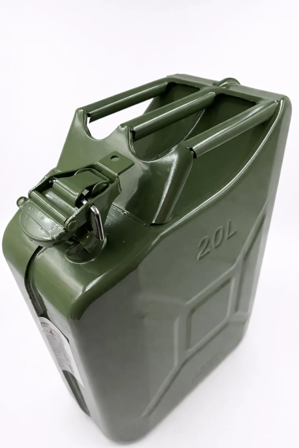 Tanica in Acciaio Verniciato Verde, Omologata per Carburante, Benzina e Gasolio, Uso Agricolo, Nautico e Campeggio (20 Litri)