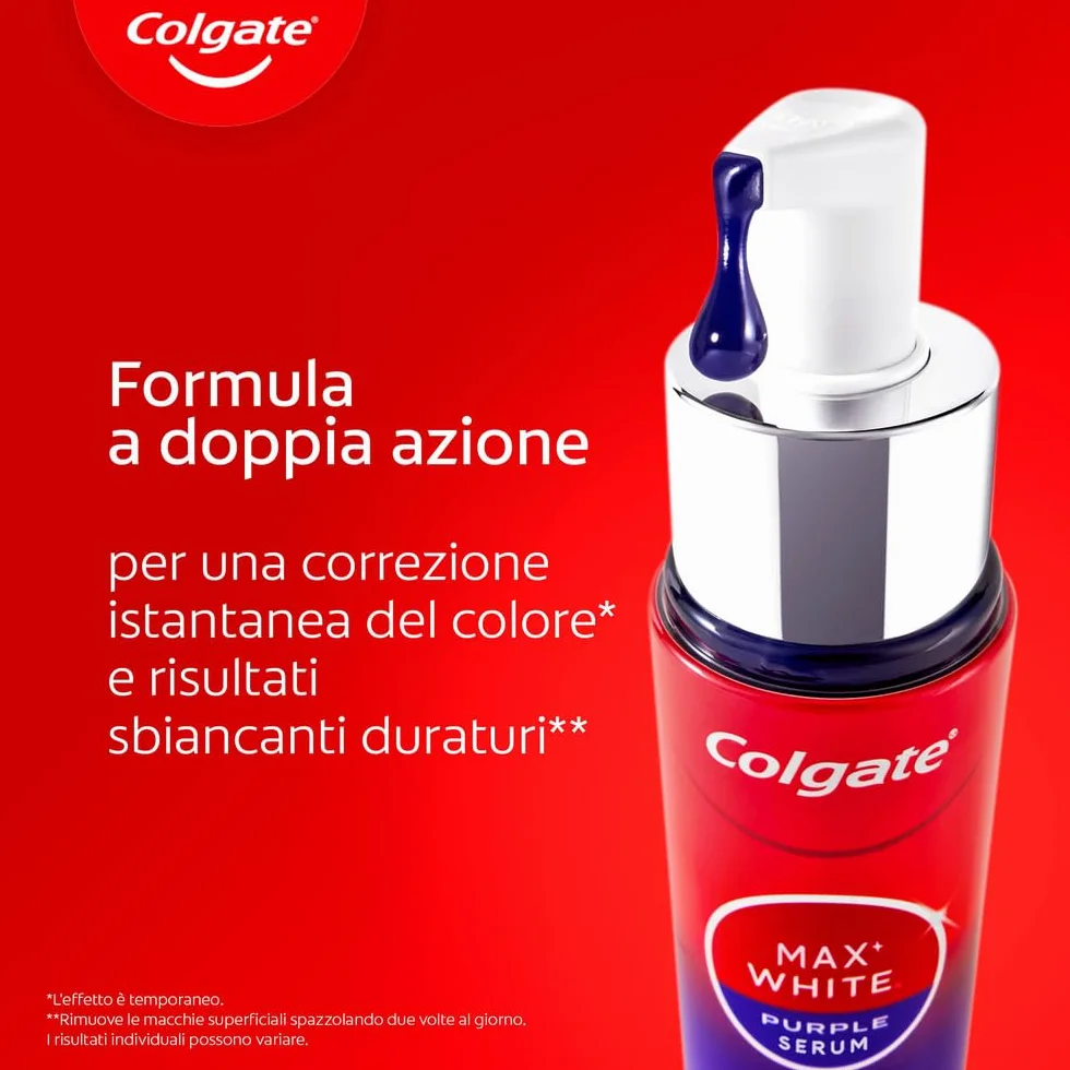 Colgate Max White Purple Serum 40ml Booster Sbiancante Denti Istantaneo