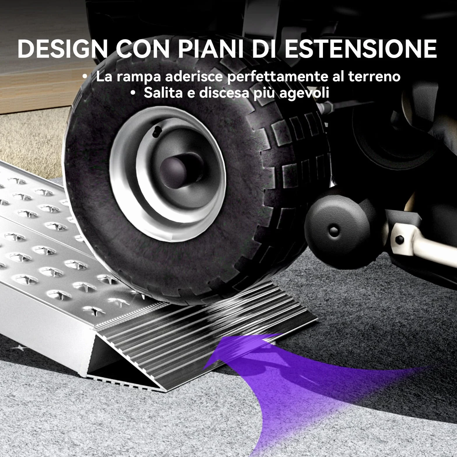 FACHNUO Rampa di carico stabile in alluminio, 100 x 30 cm, capacità di carico 680 kg, antiscivolo per capannone/tosaerba, per spazzaneve e moto, crossbike e ATV, set da 2, colore: Argento