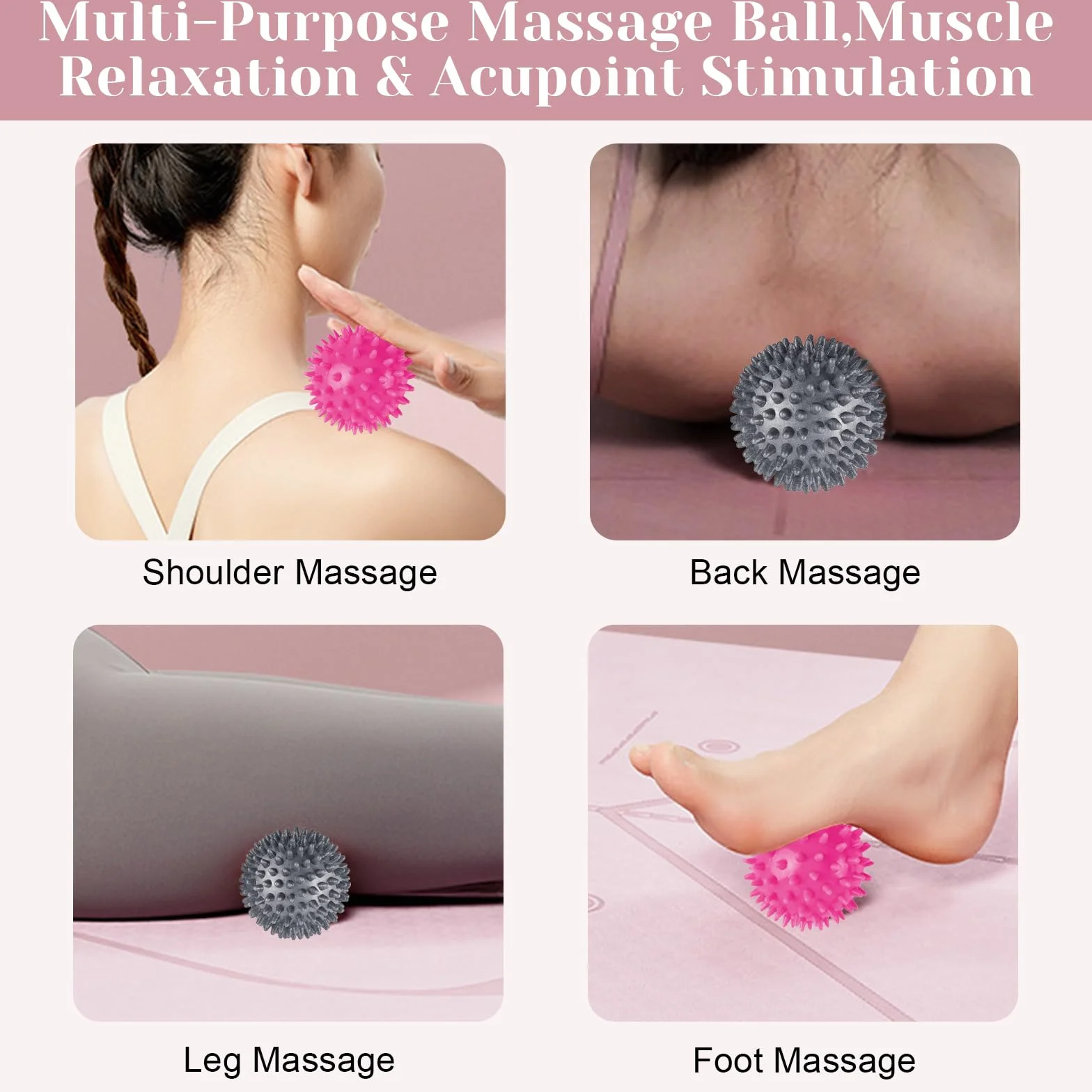 Palline Massaggio 7 cm Riccio per Punti Trigger, Alleviare Stress, Schiena, Piedi, Recupero Muscolare
