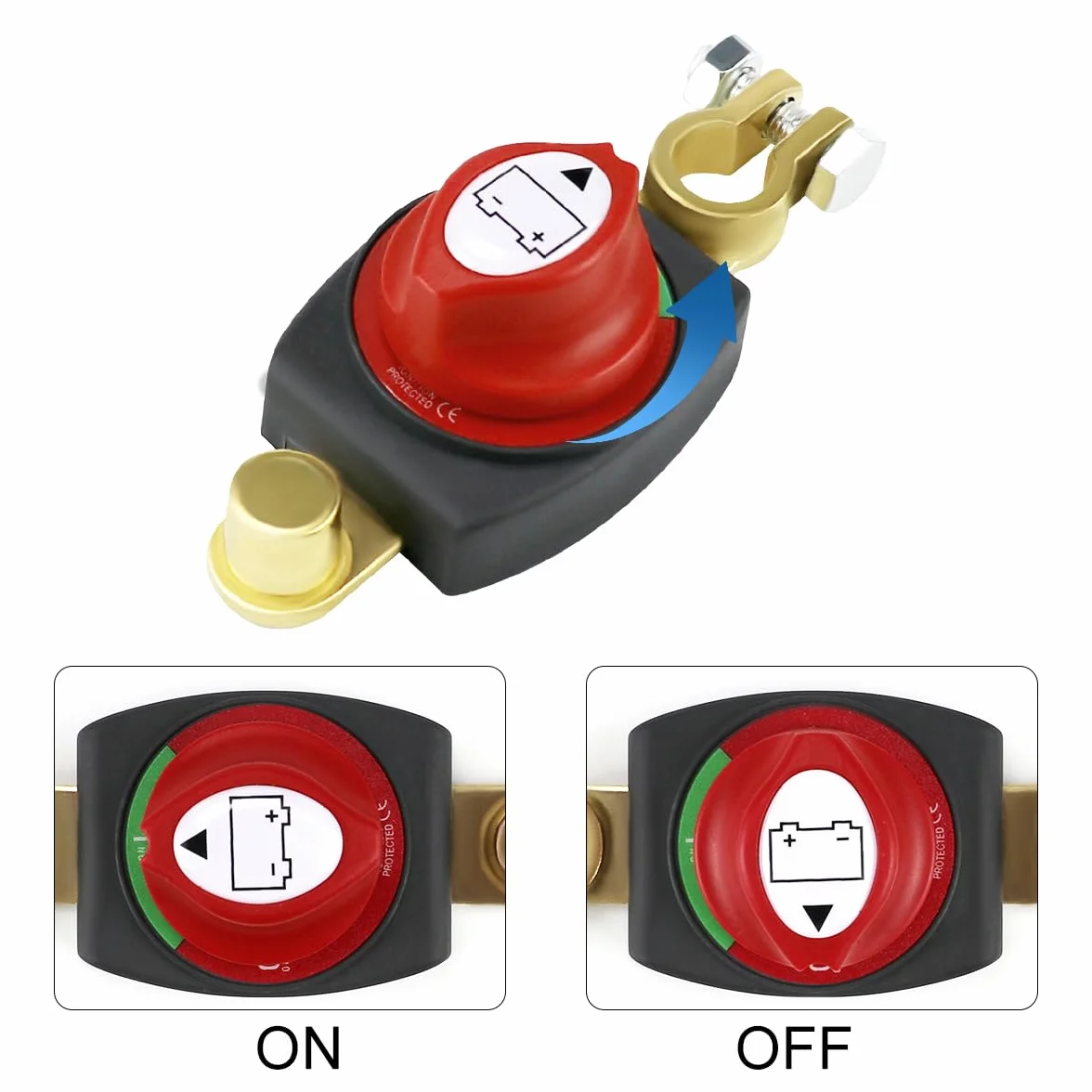Stacca Batteria 12V/24V, Interruttore di Separazione Della Batteria, Stacca Batteria per Auto, Staccabatteria, per Auto, Veicoli, Camion, Barca, Moto