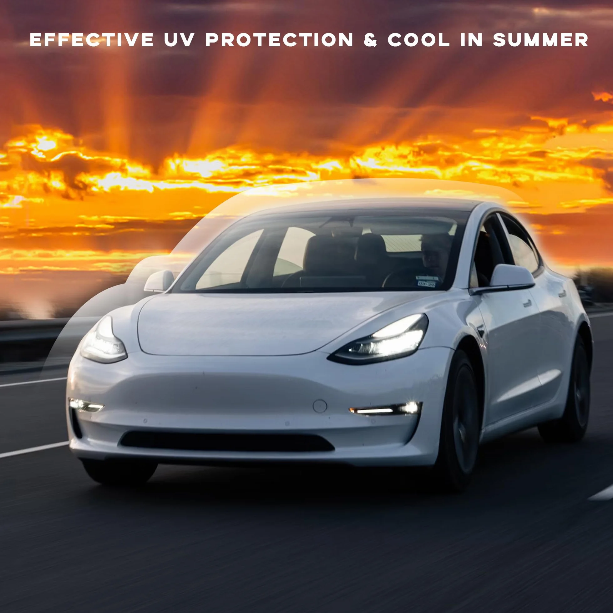 TOPABYTE Tetto Parasole per Tesla Model 3 2021-2023, Tetto Apribile in Vetro Isolamento Finestra Protezione UV e Calore, Tetto Parasole a Doppio Strato Beige (Prodotto da US/DE)